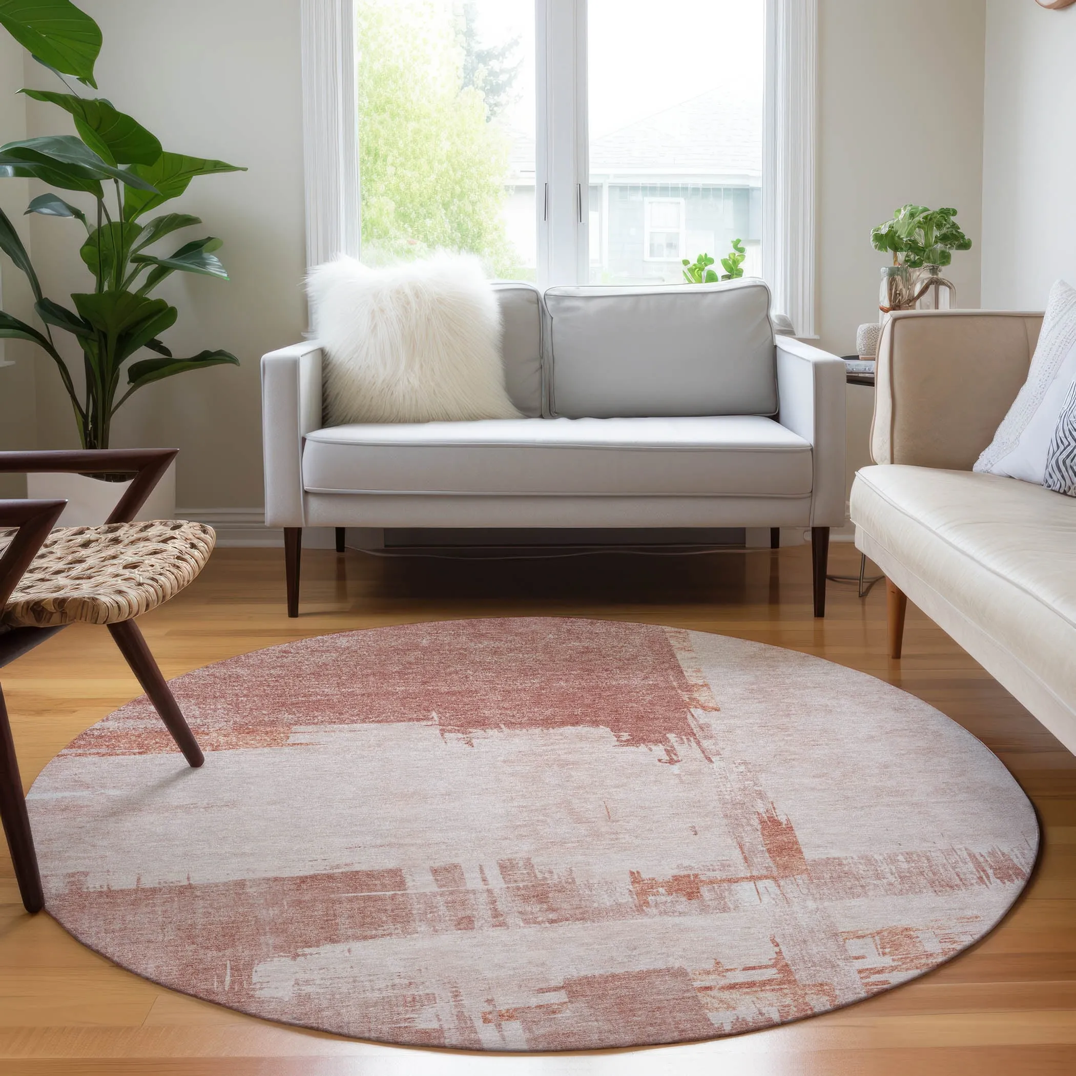 Machine Washable Indoor/ Outdoor Chantille Abstract Modern Rug