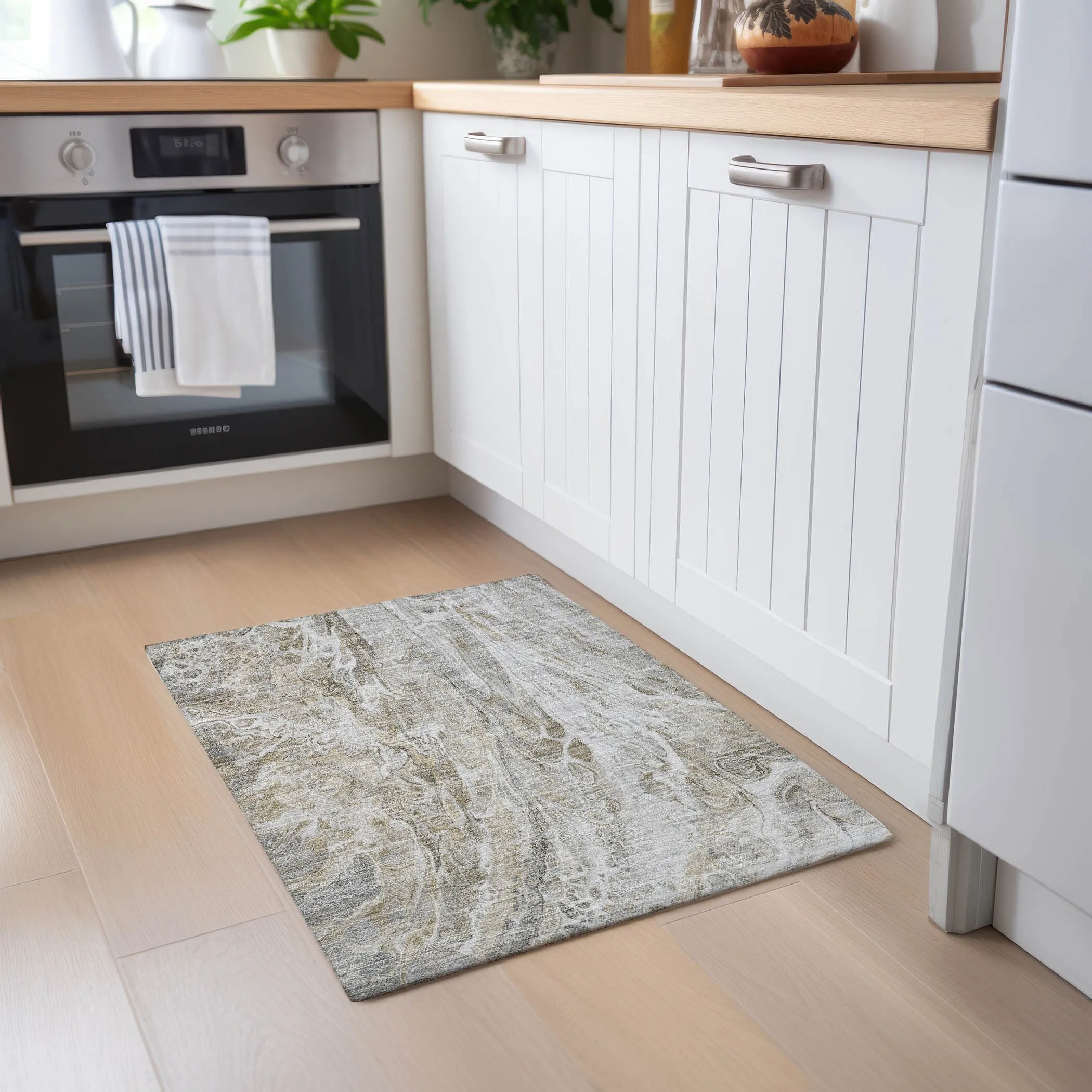 Machine Washable Indoor/ Outdoor Chantille Abstract Modern Rug