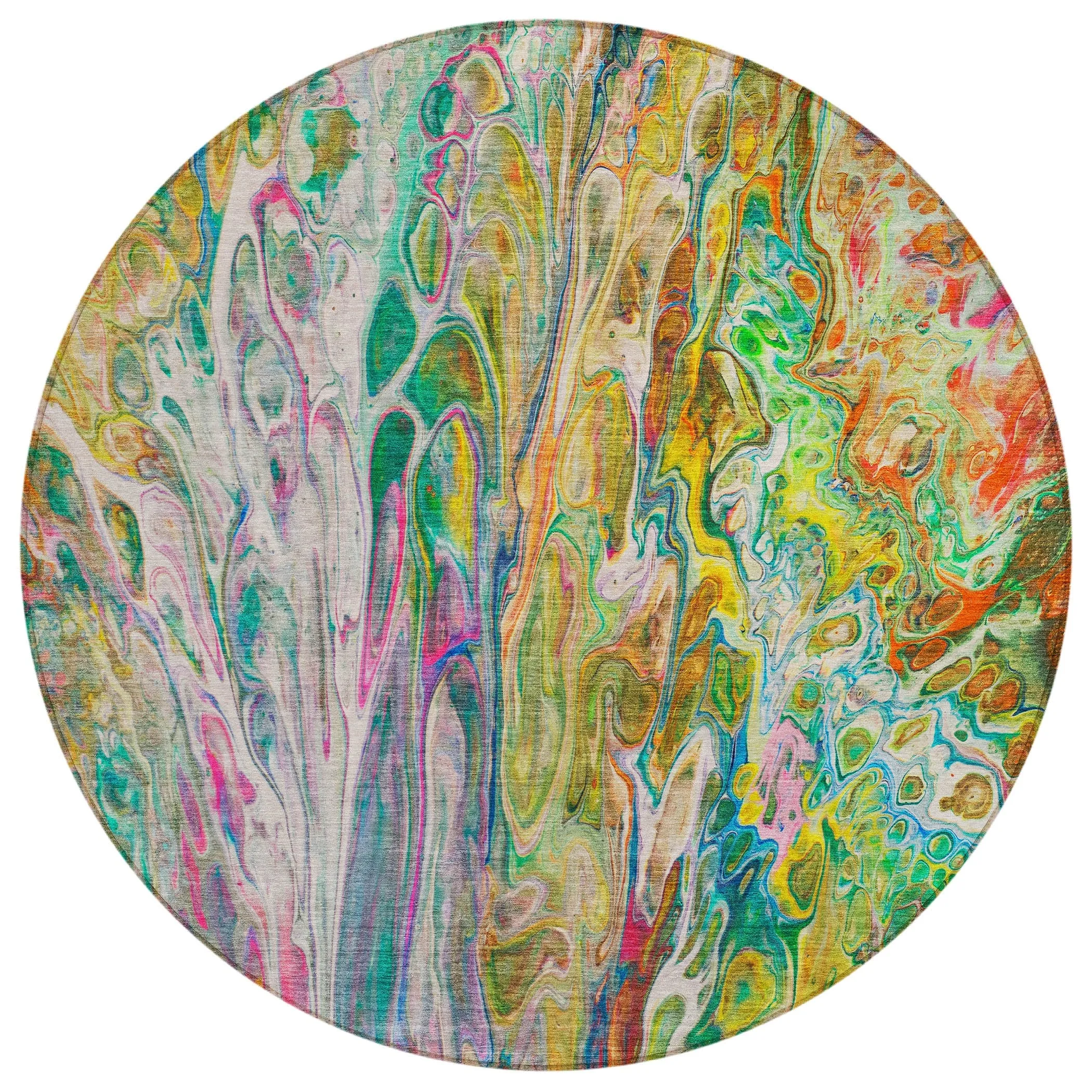Machine Washable Indoor/ Outdoor Chantille Abstract Modern Rug