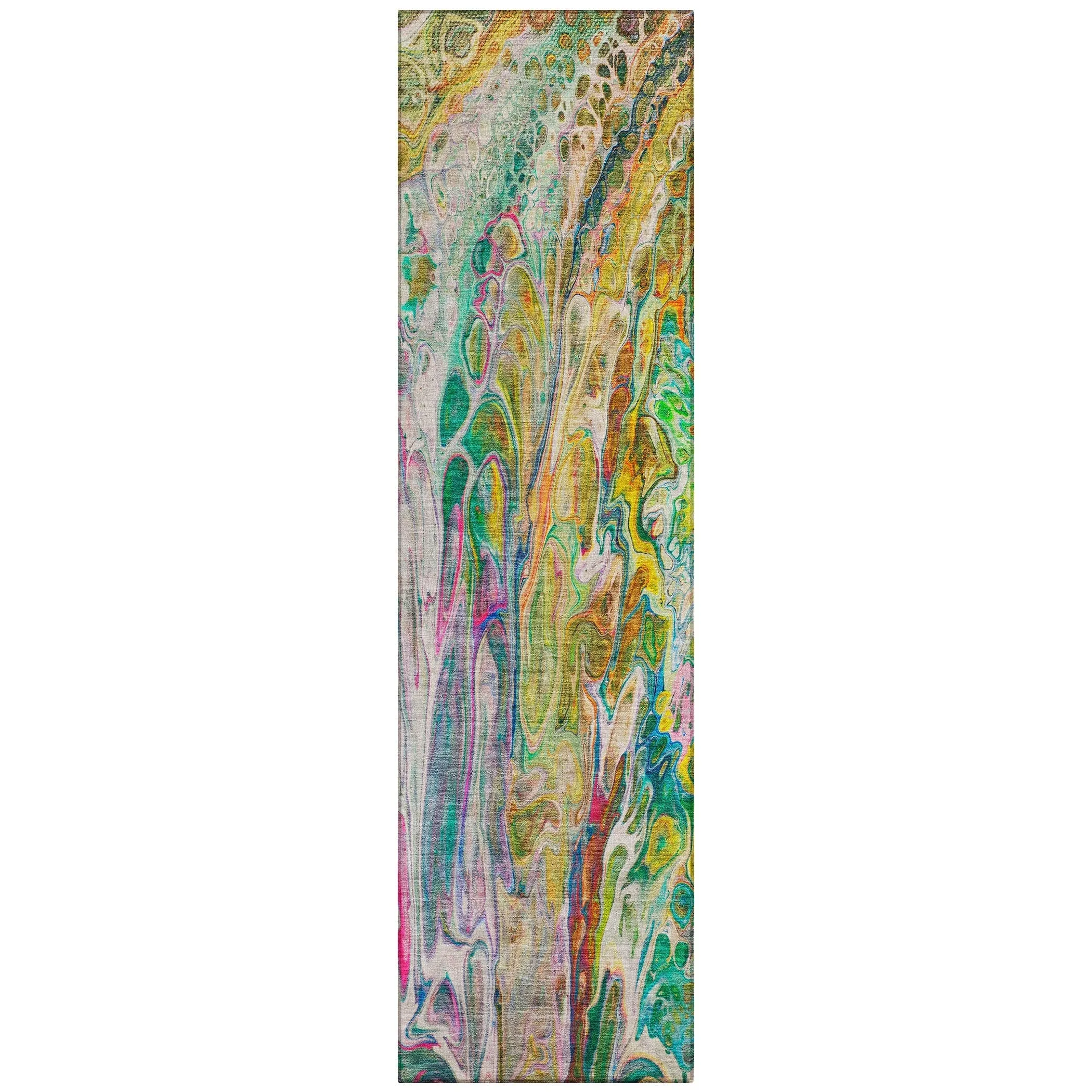 Machine Washable Indoor/ Outdoor Chantille Abstract Modern Rug