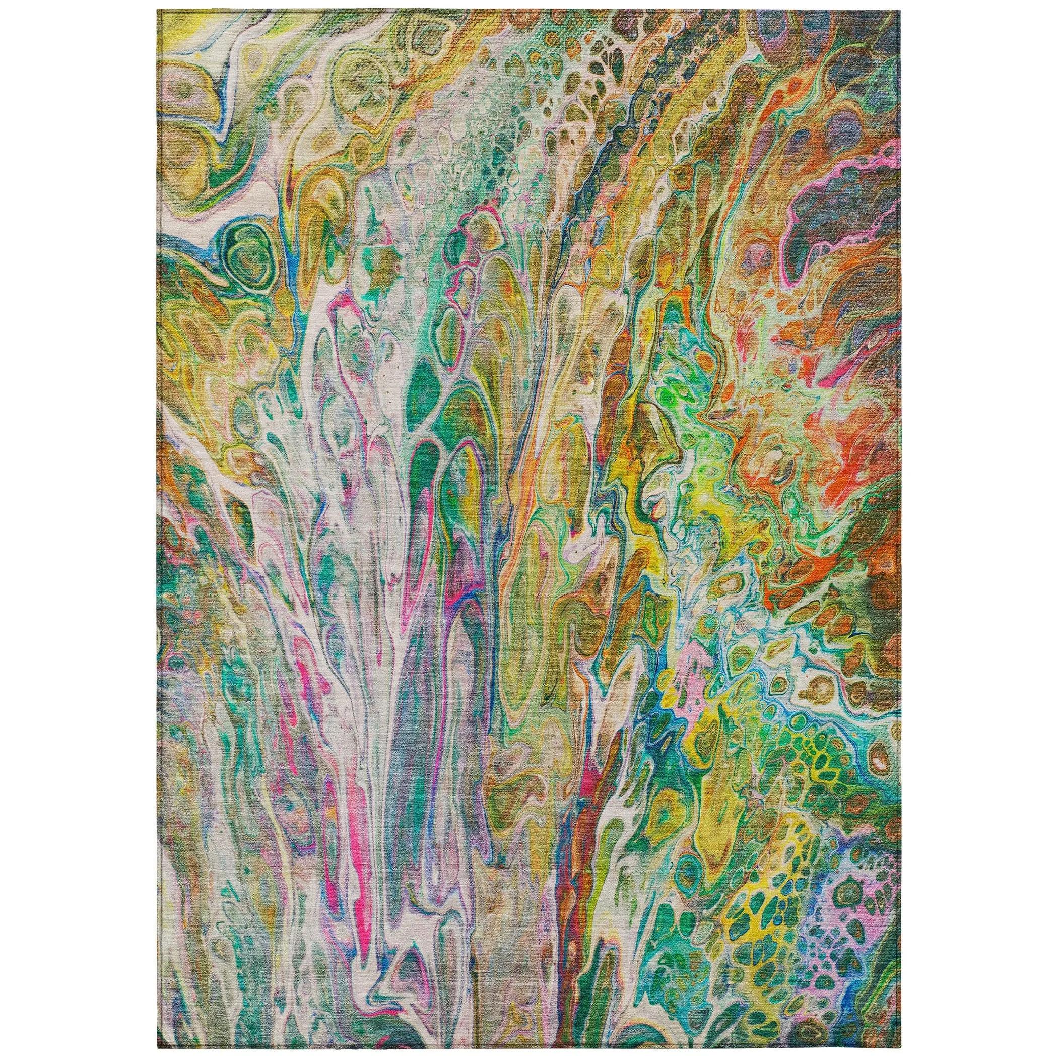 Machine Washable Indoor/ Outdoor Chantille Abstract Modern Rug