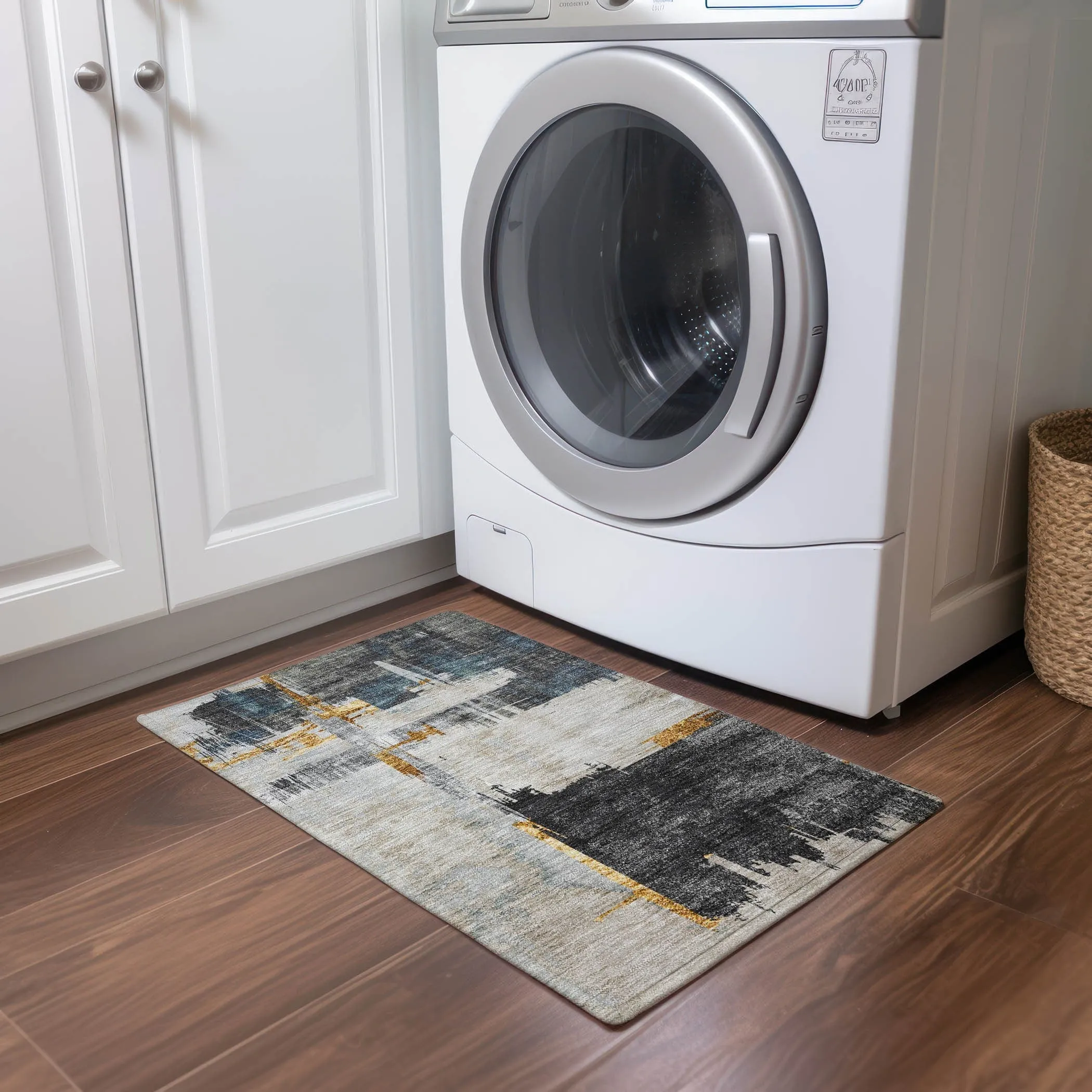 Machine Washable Indoor/ Outdoor Chantille Abstract Modern Rug