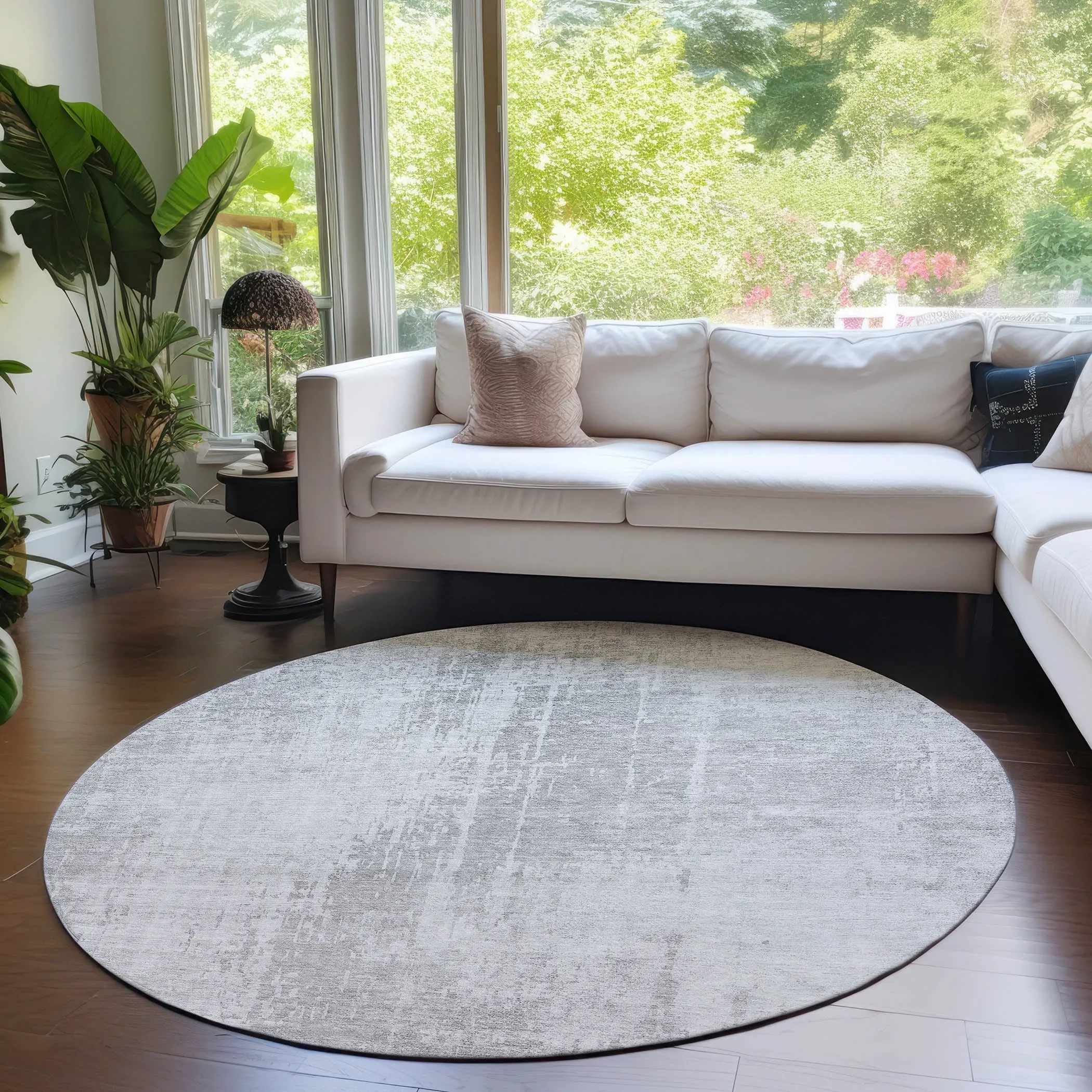 Machine Washable Indoor/ Outdoor Chantille Abstract Ombre Rug