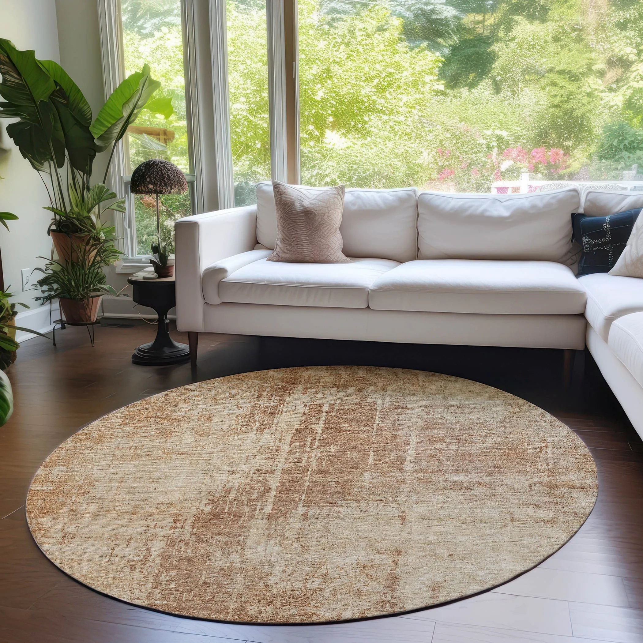 Machine Washable Indoor/ Outdoor Chantille Abstract Ombre Rug