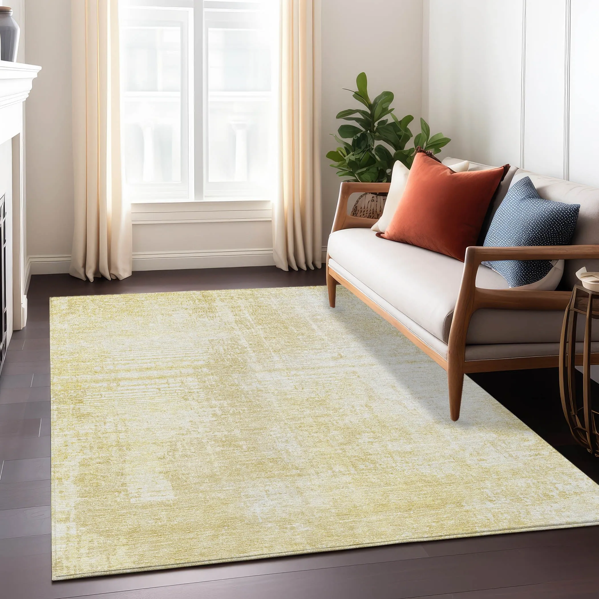 Machine Washable Indoor/ Outdoor Chantille Abstract Ombre Rug
