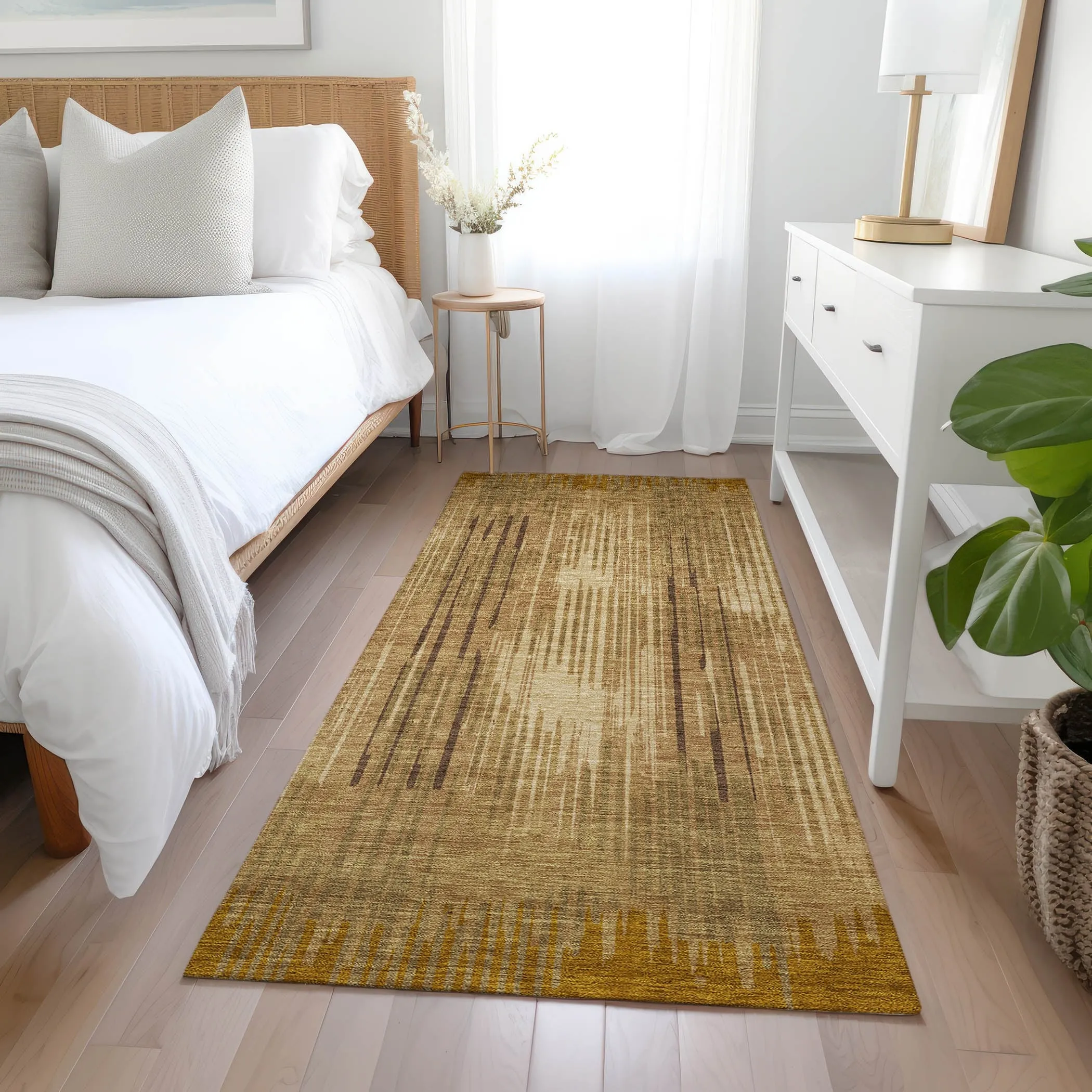 Machine Washable Indoor/ Outdoor Chantille Abstract Ombre Rug