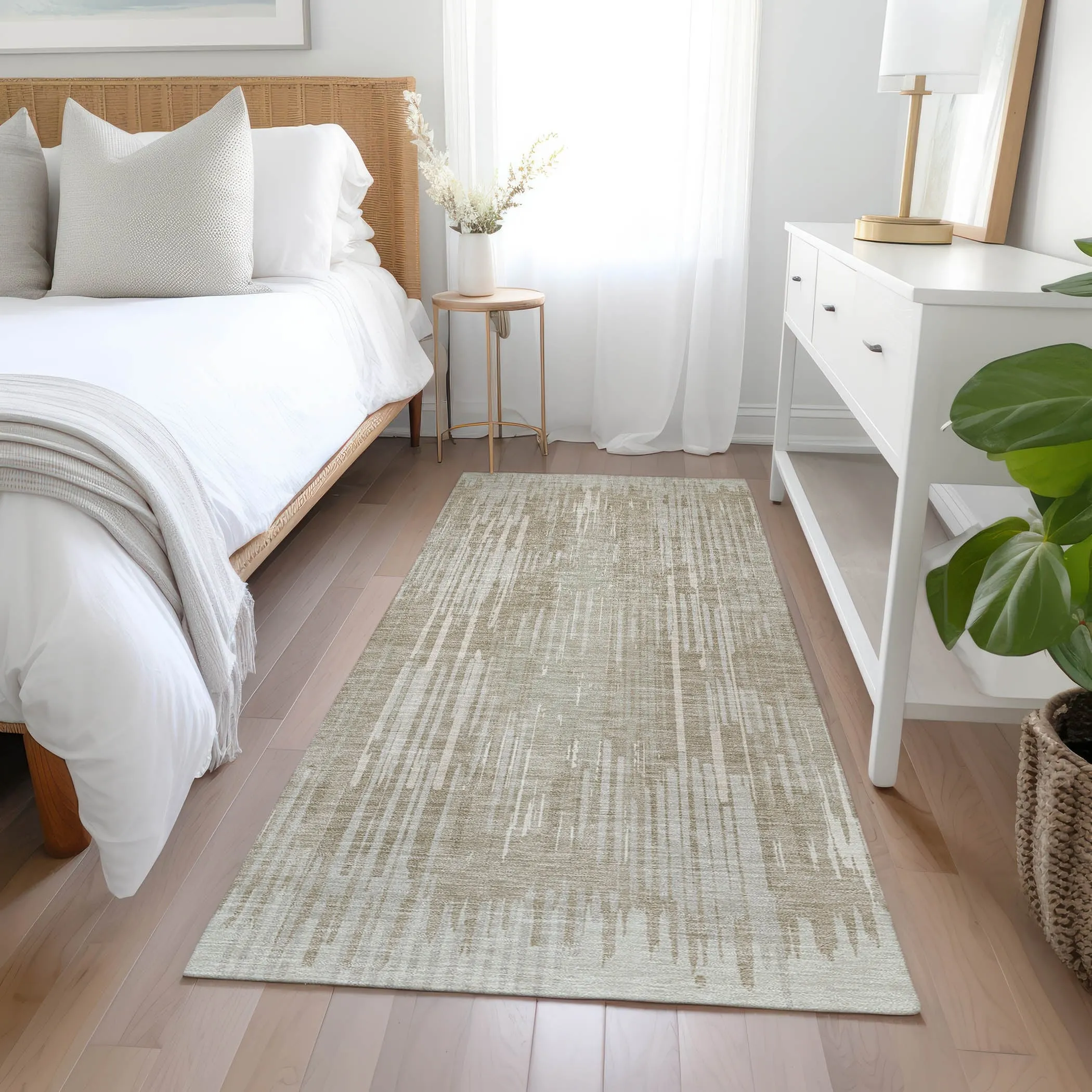 Machine Washable Indoor/ Outdoor Chantille Abstract Ombre Rug