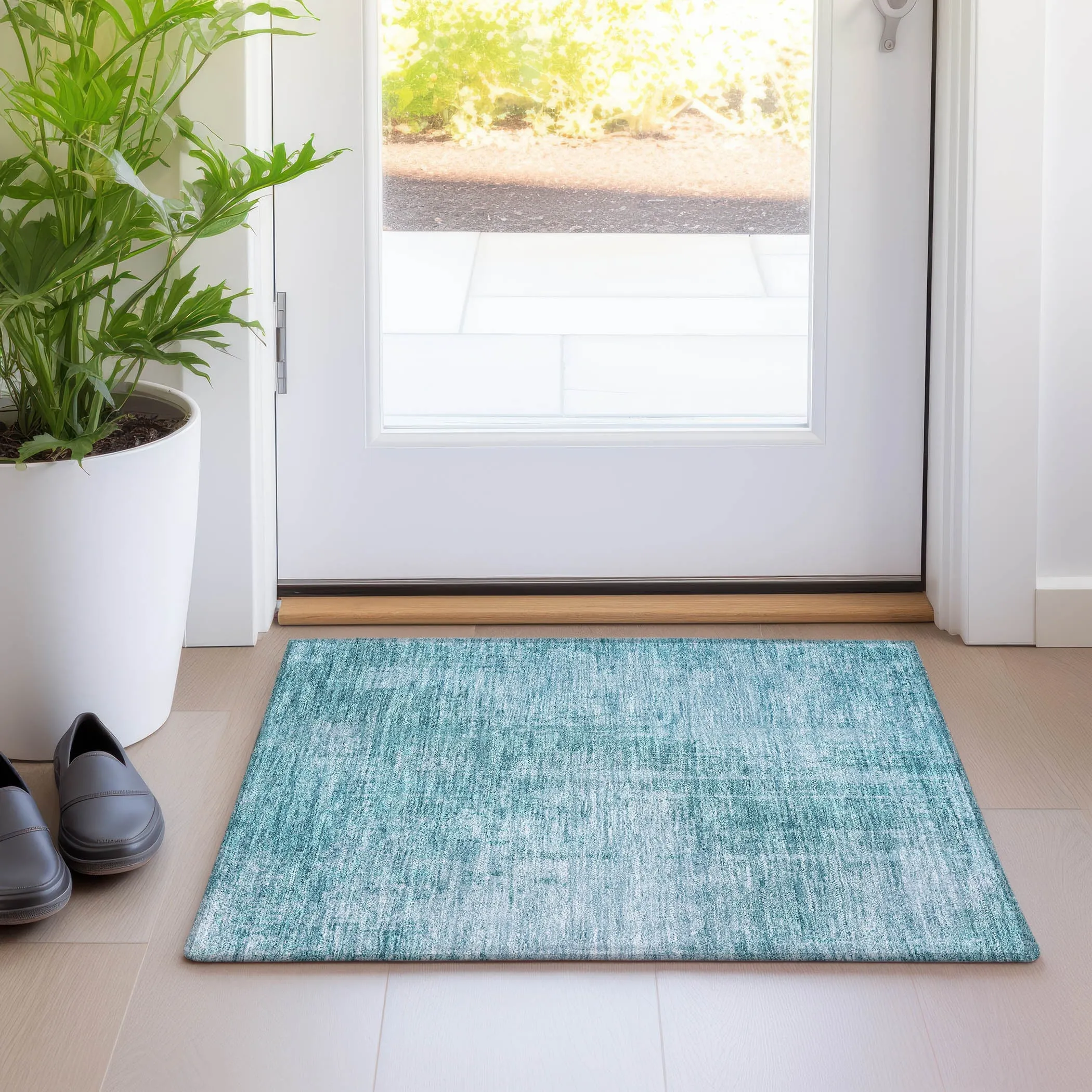 Machine Washable Indoor/ Outdoor Chantille Abstract Ombre Rug