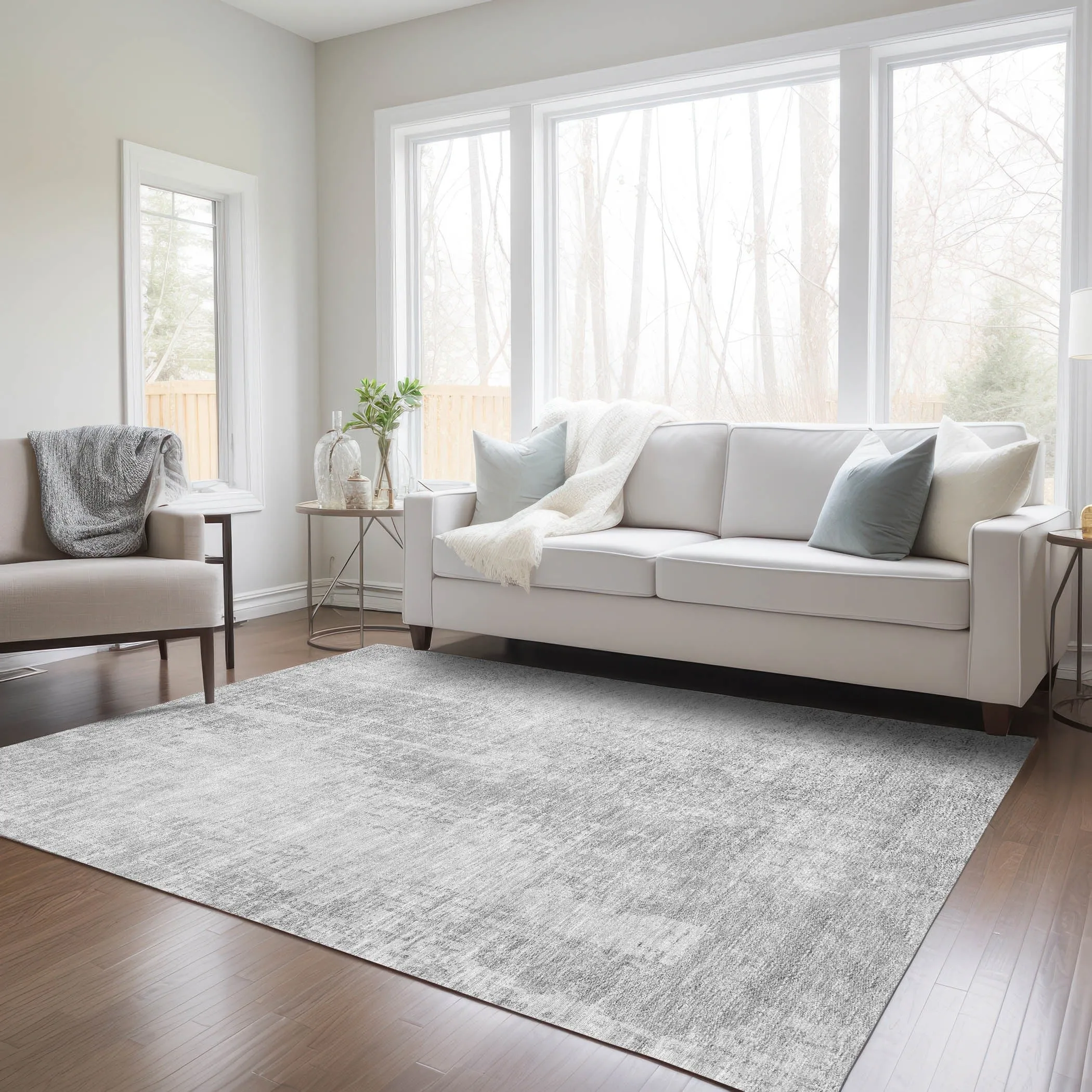 Machine Washable Indoor/ Outdoor Chantille Abstract Ombre Rug