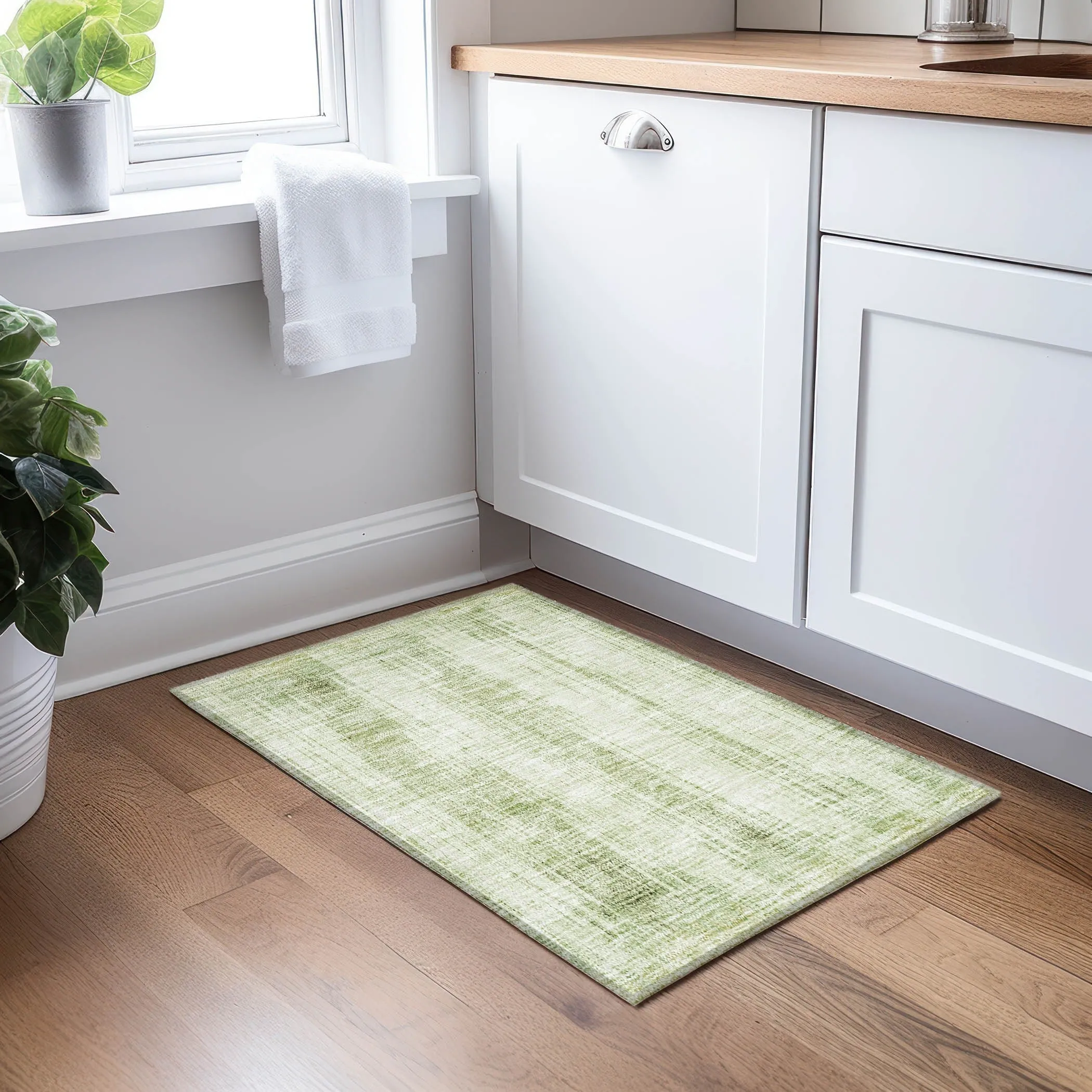 Machine Washable Indoor/ Outdoor Chantille Abstract Ombre Rug