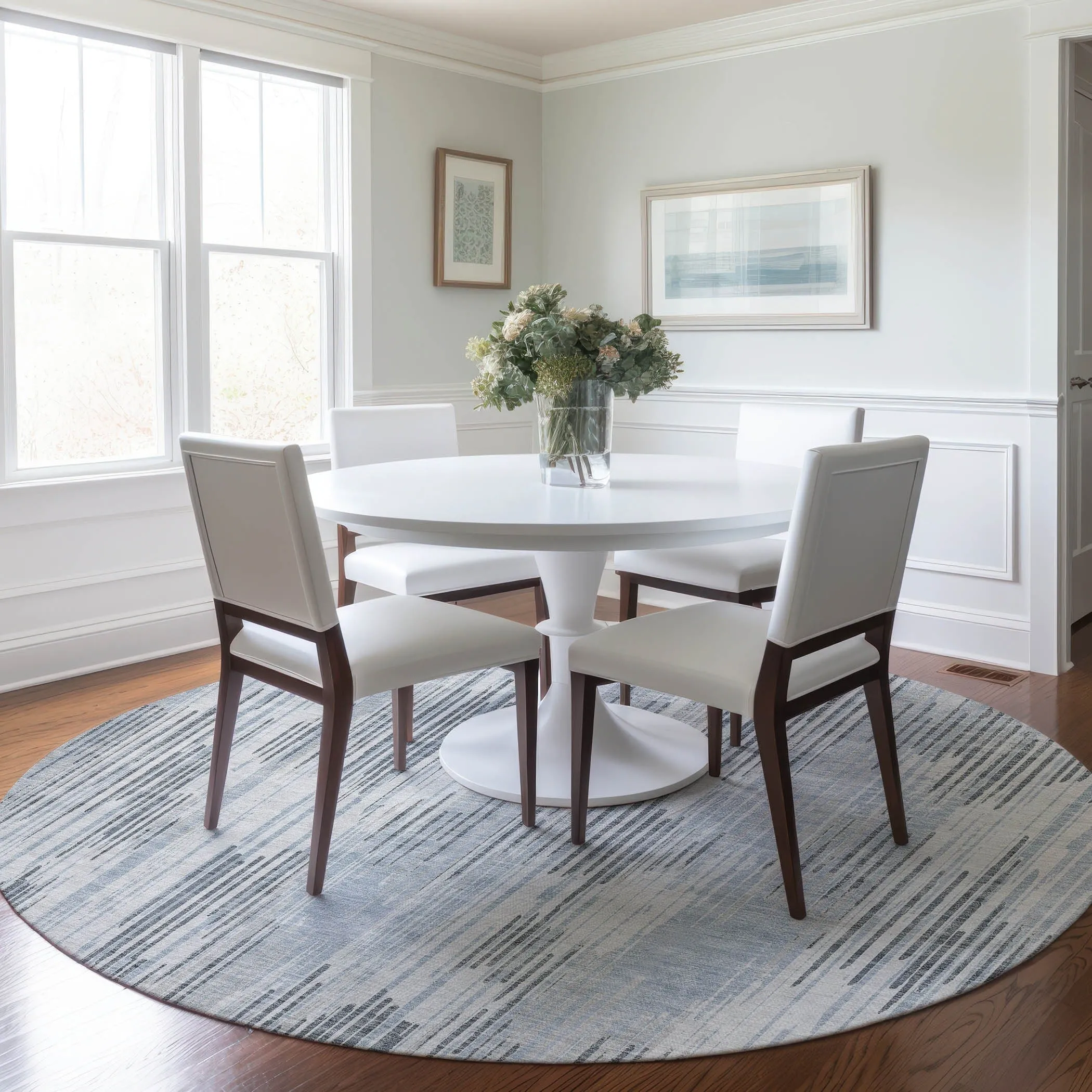 Machine Washable Indoor/ Outdoor Chantille Abstract Ombre Rug