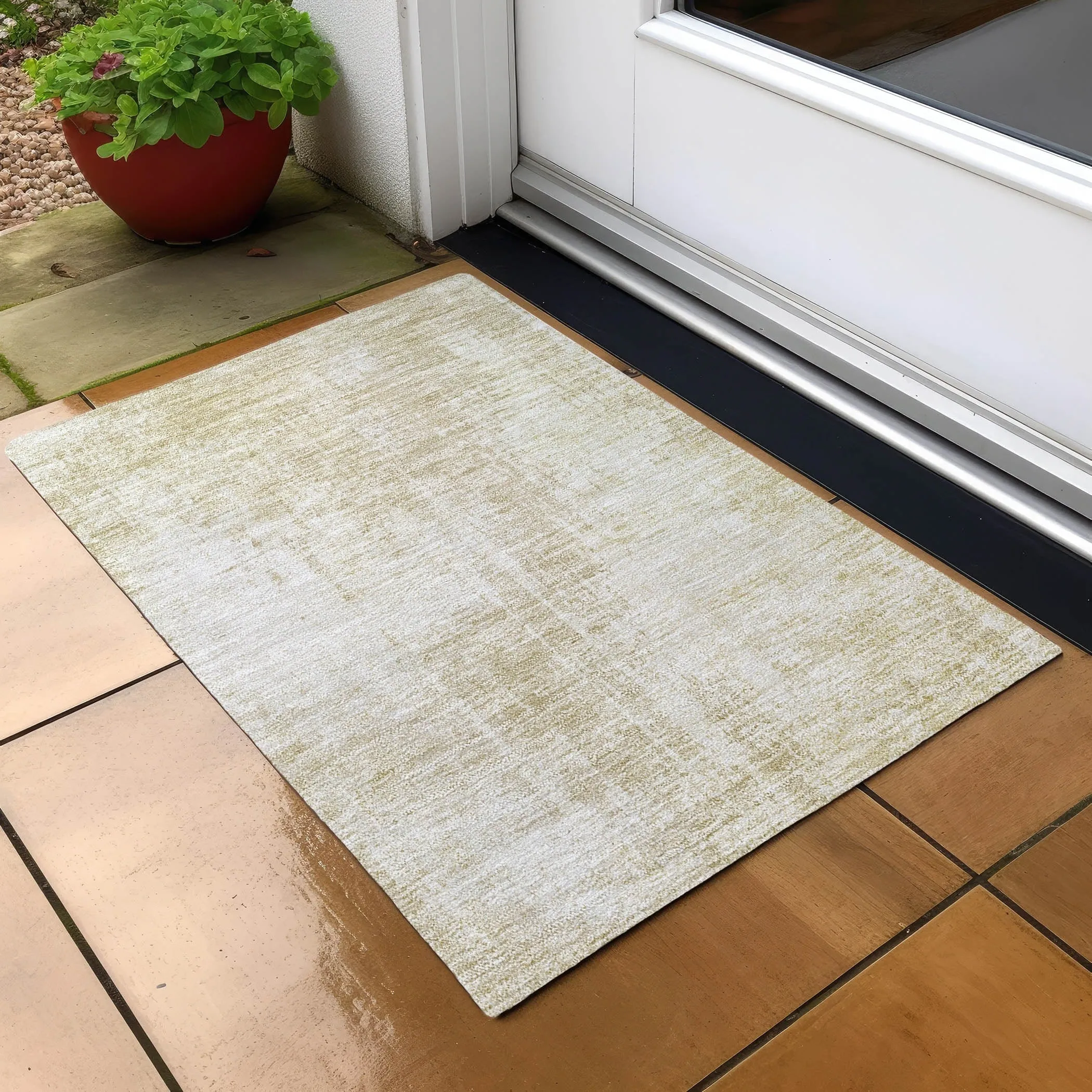 Machine Washable Indoor/ Outdoor Chantille Abstract Ombre Rug