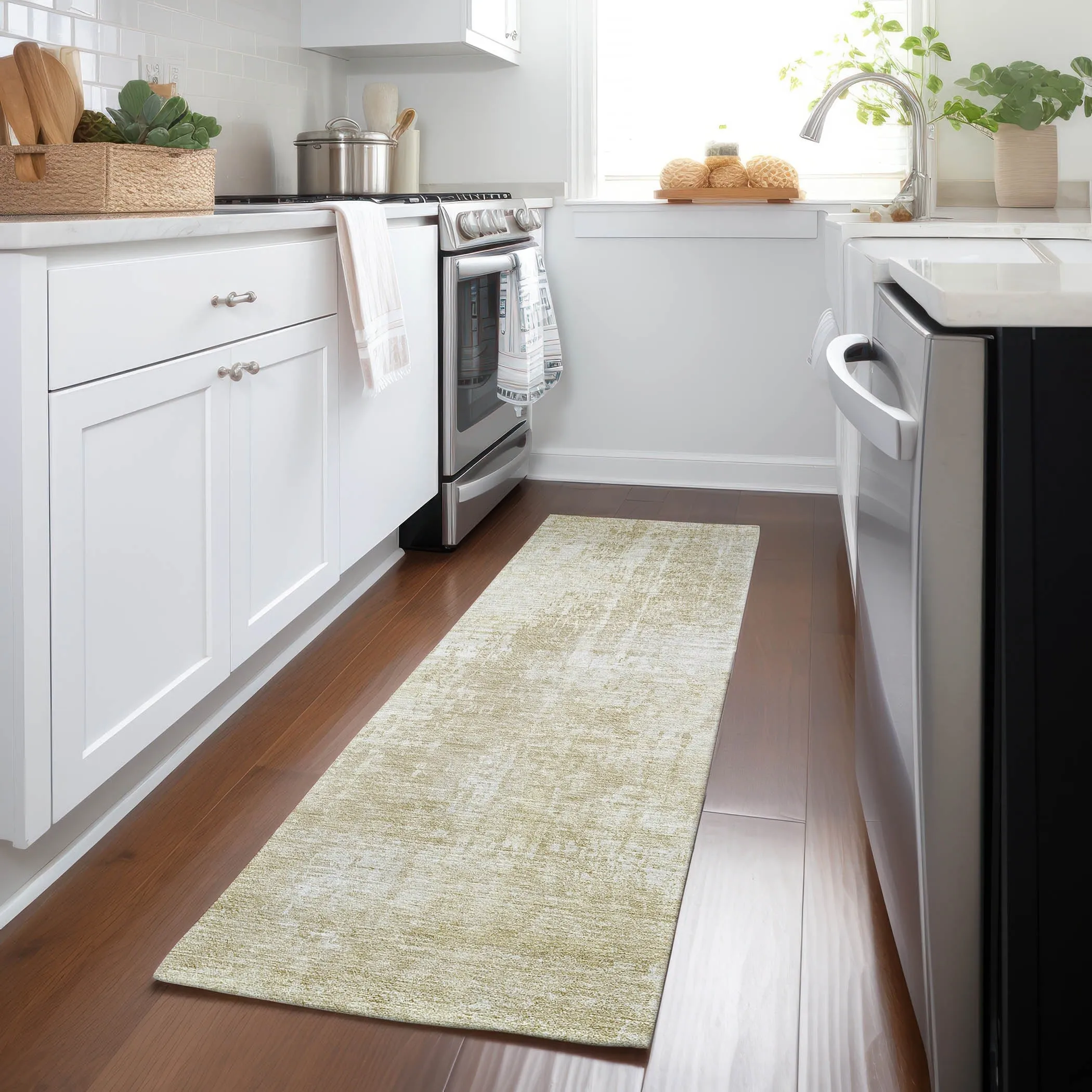 Machine Washable Indoor/ Outdoor Chantille Abstract Ombre Rug