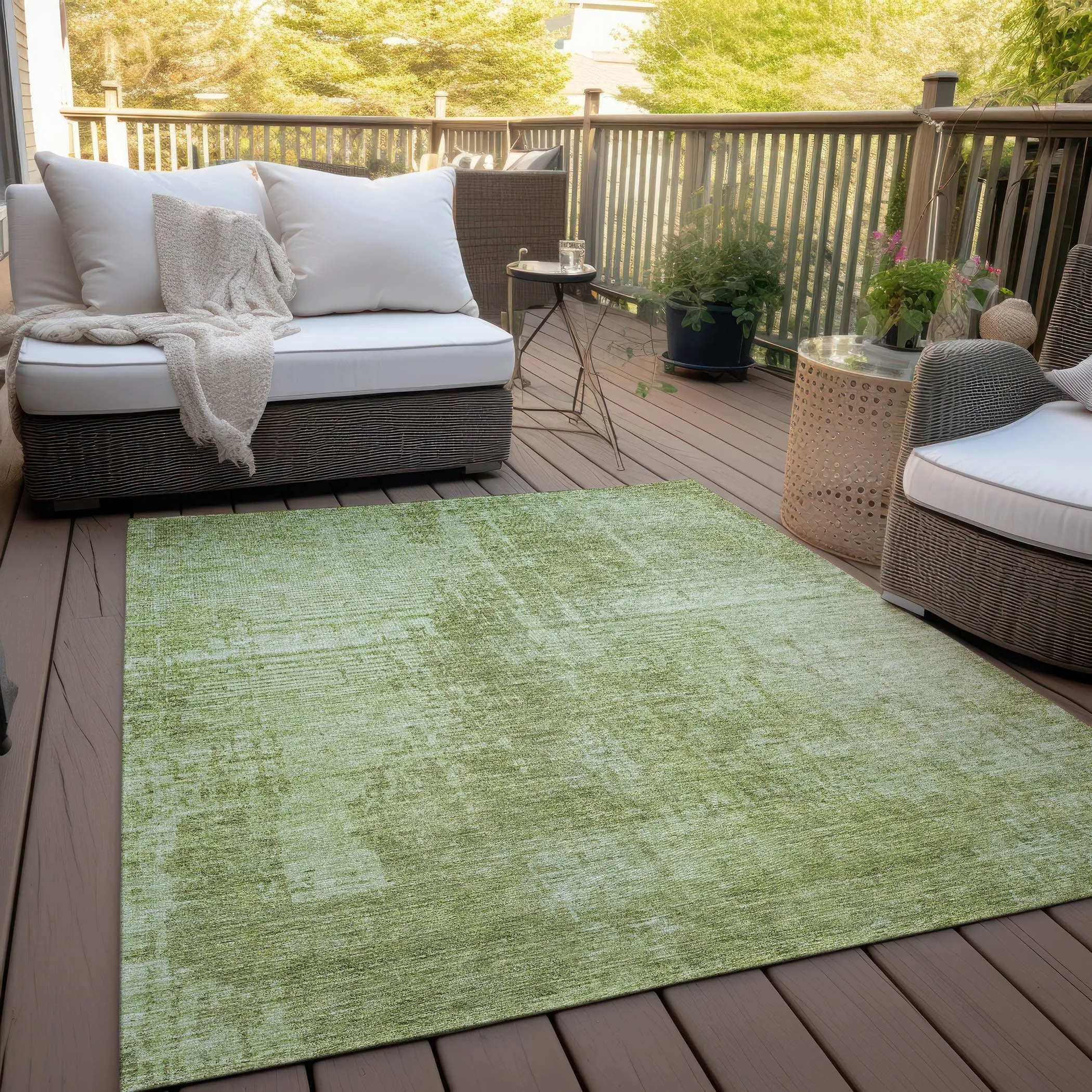 Machine Washable Indoor/ Outdoor Chantille Abstract Ombre Rug