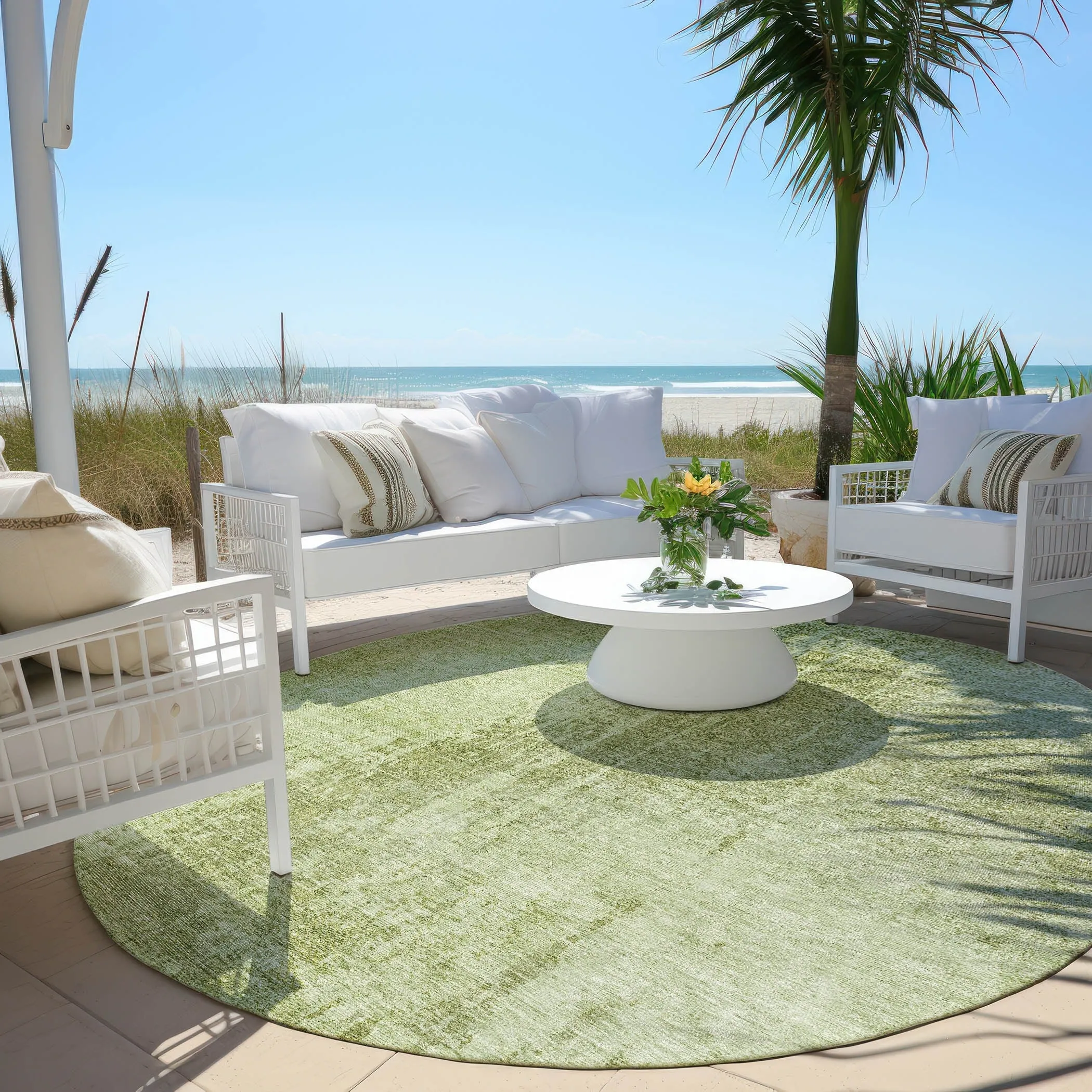 Machine Washable Indoor/ Outdoor Chantille Abstract Ombre Rug