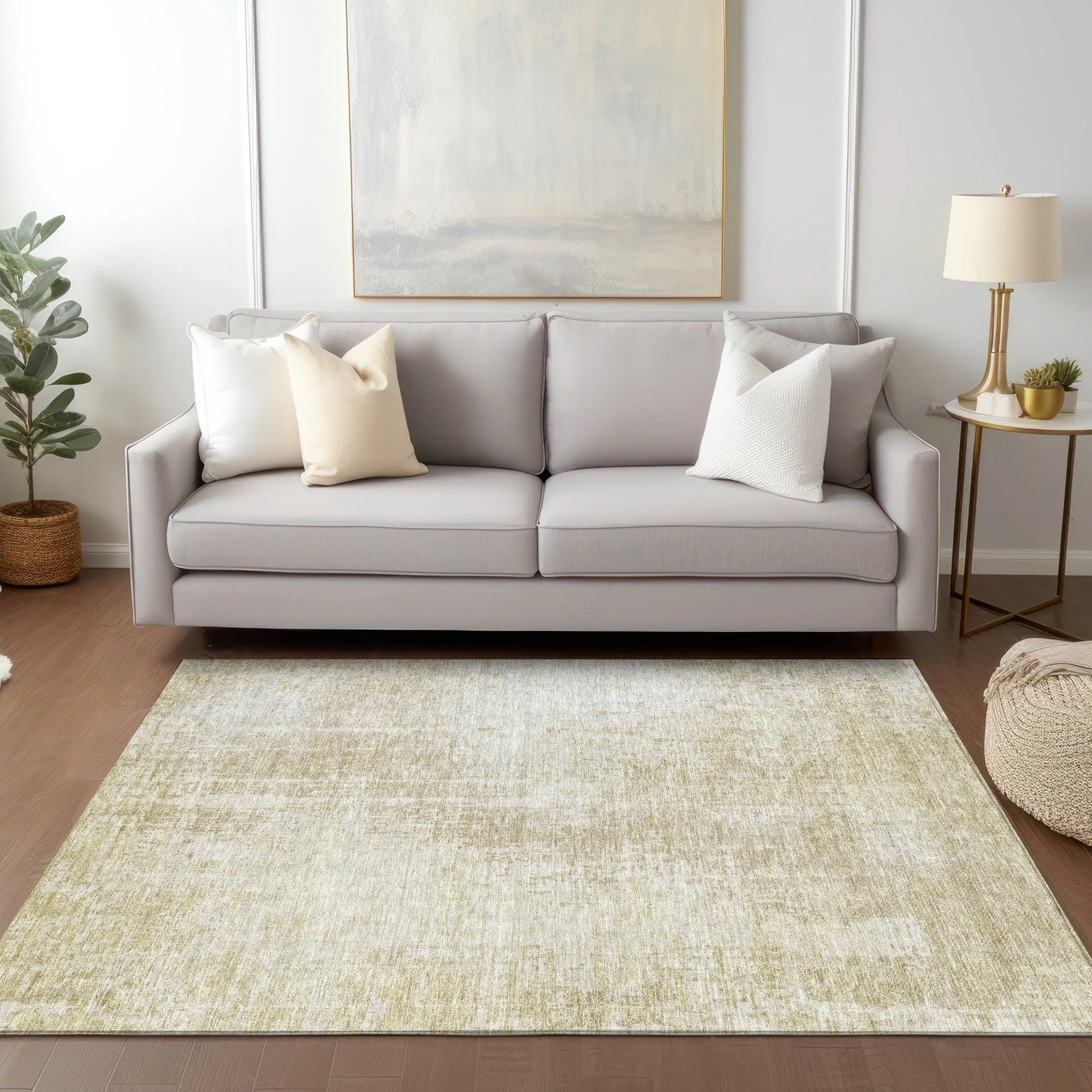 Machine Washable Indoor/ Outdoor Chantille Abstract Ombre Rug