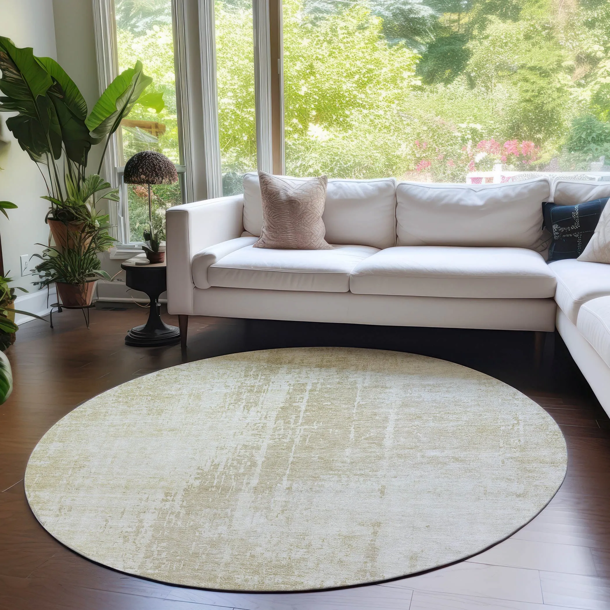 Machine Washable Indoor/ Outdoor Chantille Abstract Ombre Rug