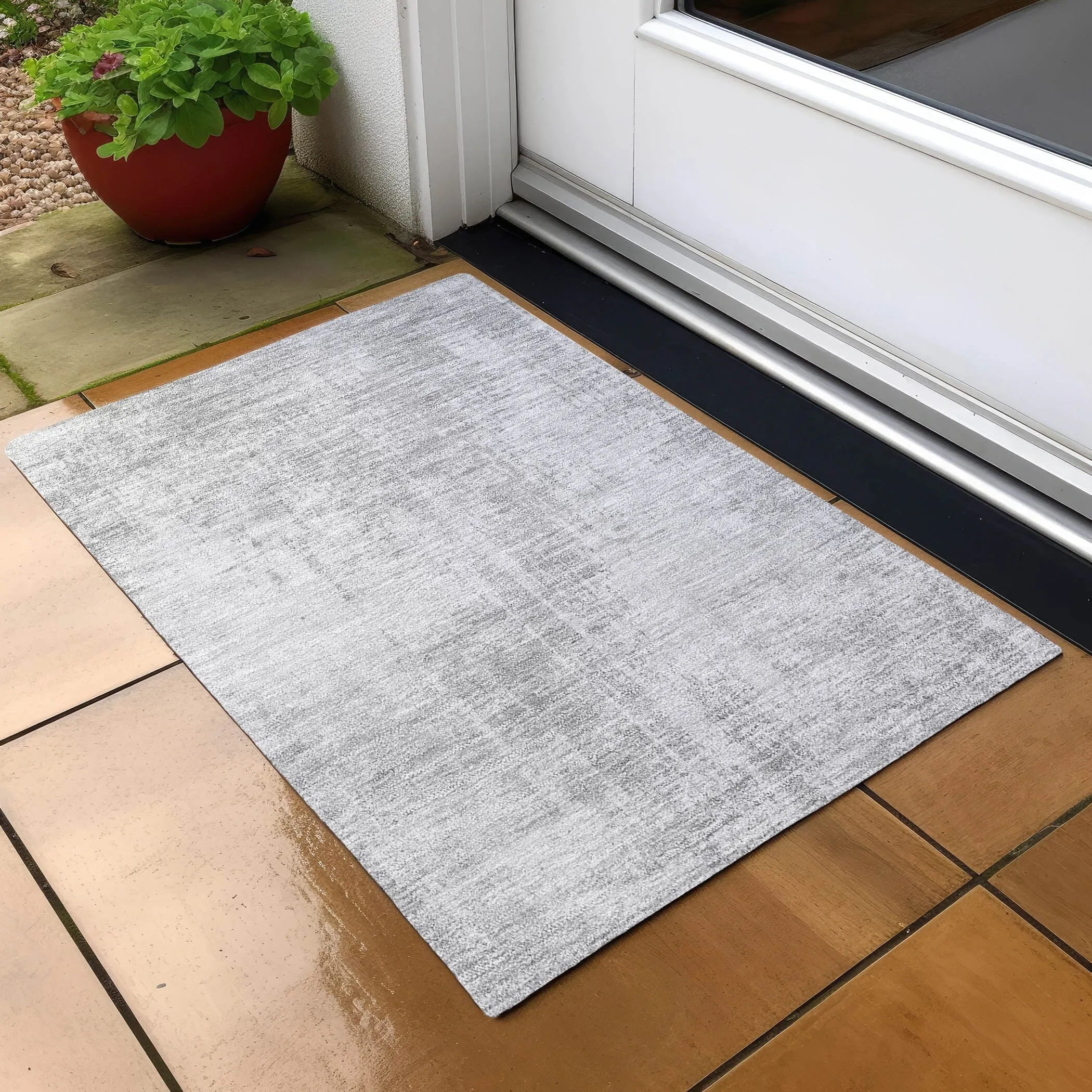 Machine Washable Indoor/ Outdoor Chantille Abstract Ombre Rug