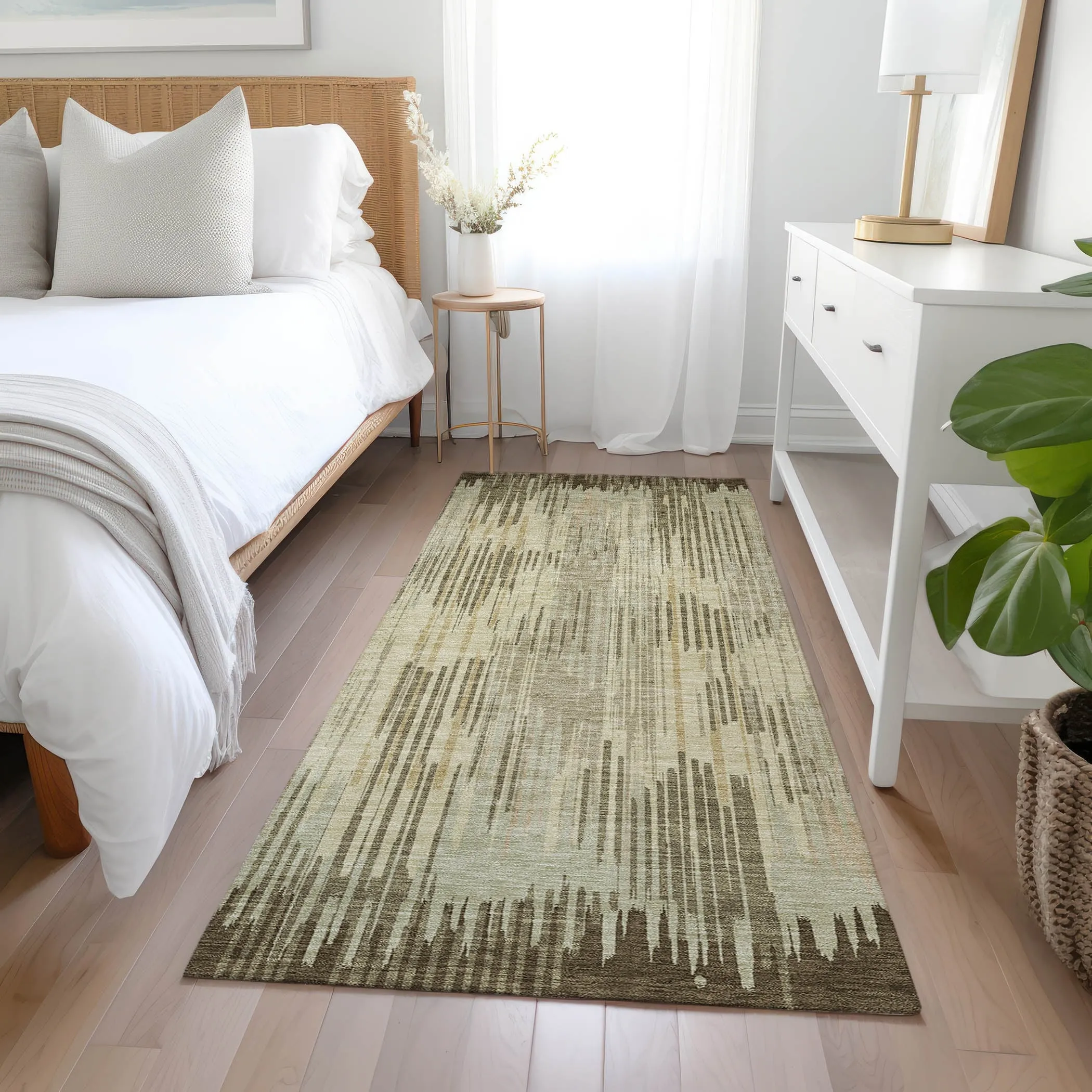 Machine Washable Indoor/ Outdoor Chantille Abstract Ombre Rug