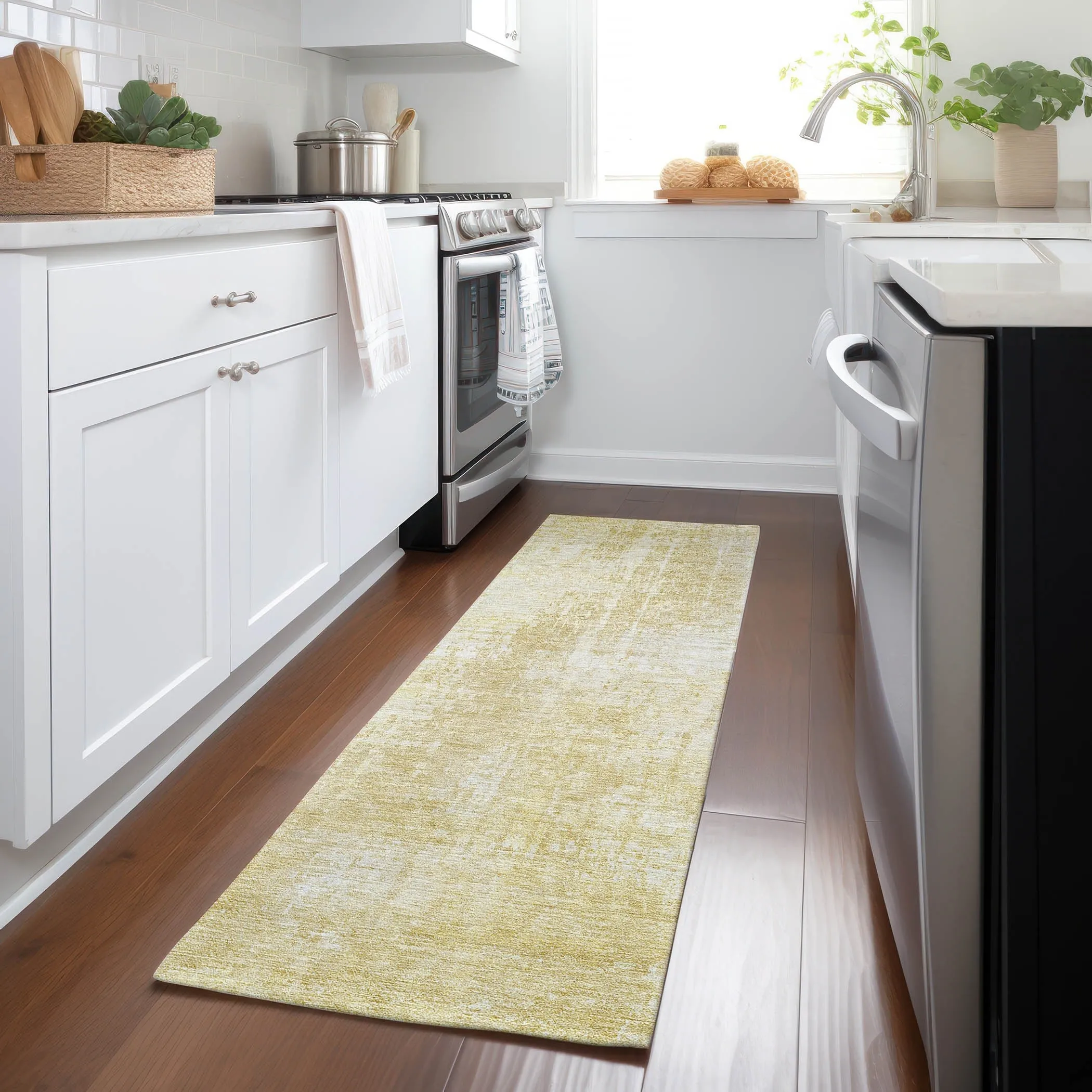 Machine Washable Indoor/ Outdoor Chantille Abstract Ombre Rug