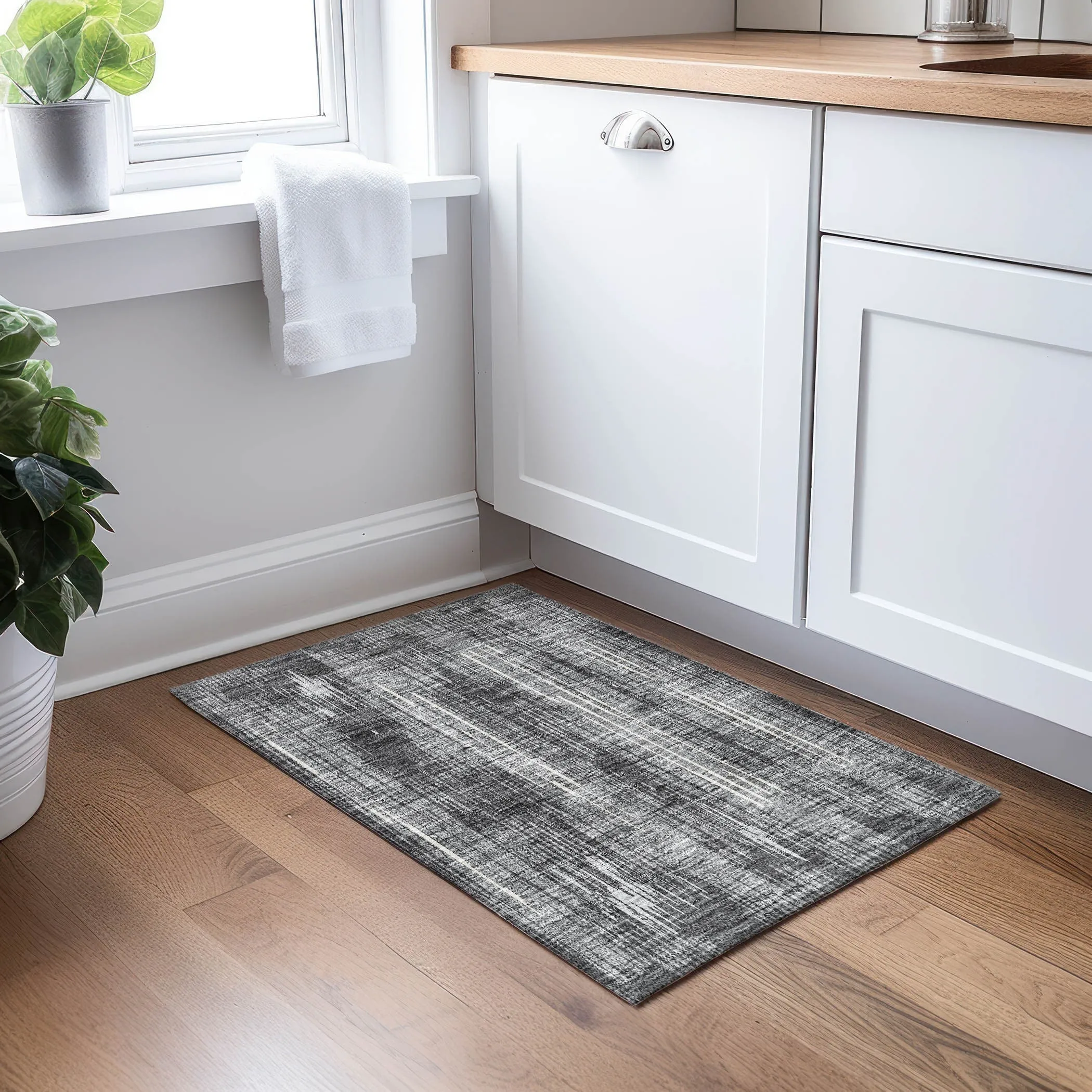 Machine Washable Indoor/ Outdoor Chantille Abstract Ombre Rug