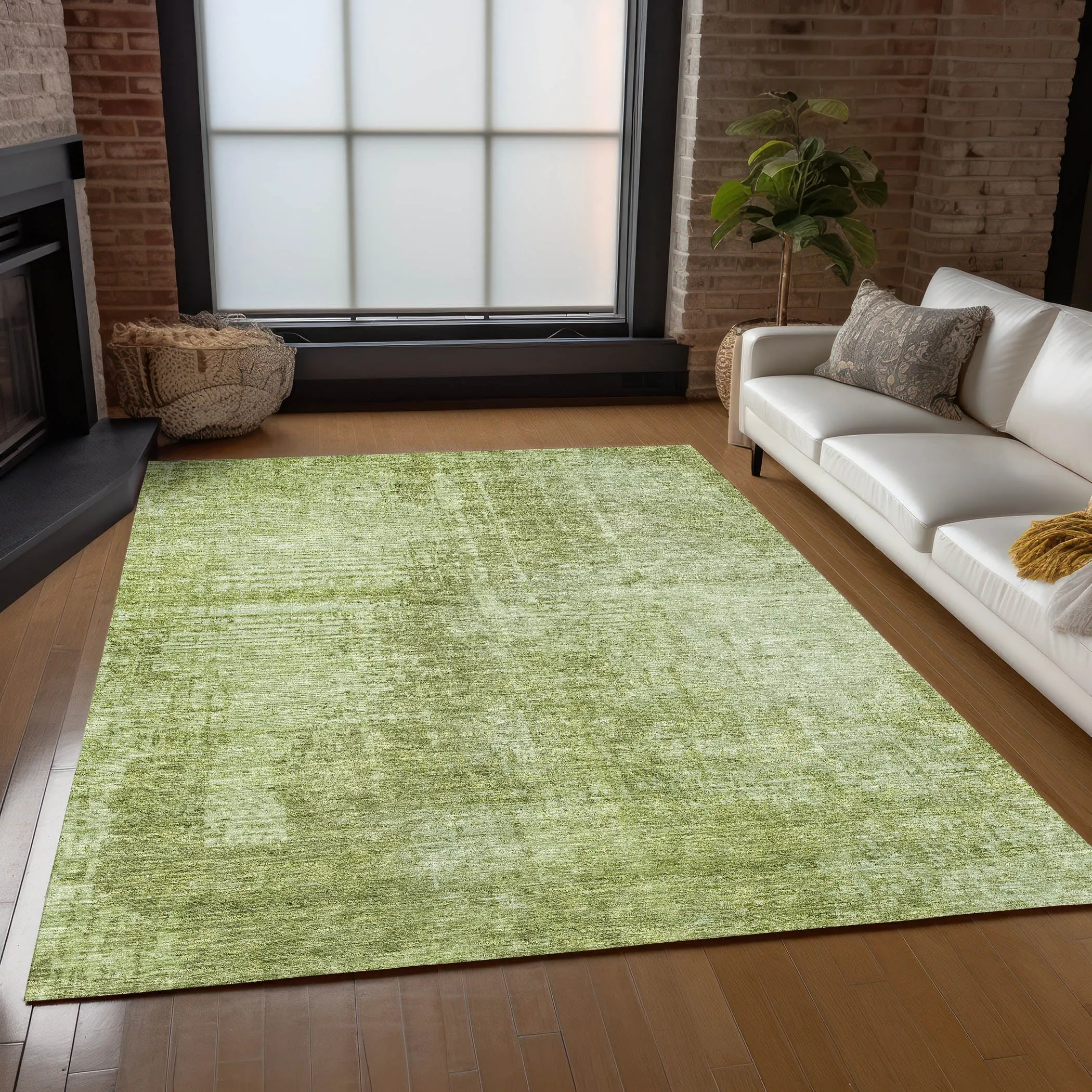 Machine Washable Indoor/ Outdoor Chantille Abstract Ombre Rug