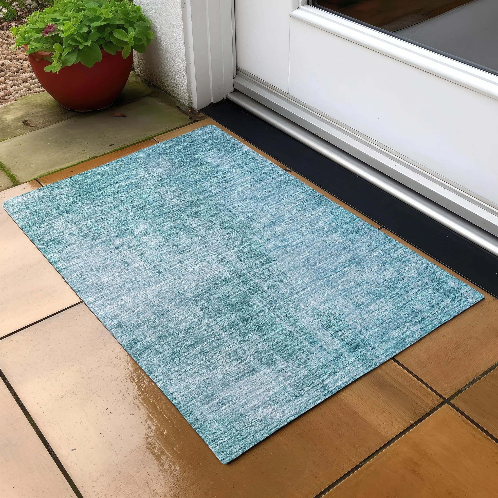 Machine Washable Indoor/ Outdoor Chantille Abstract Ombre Rug