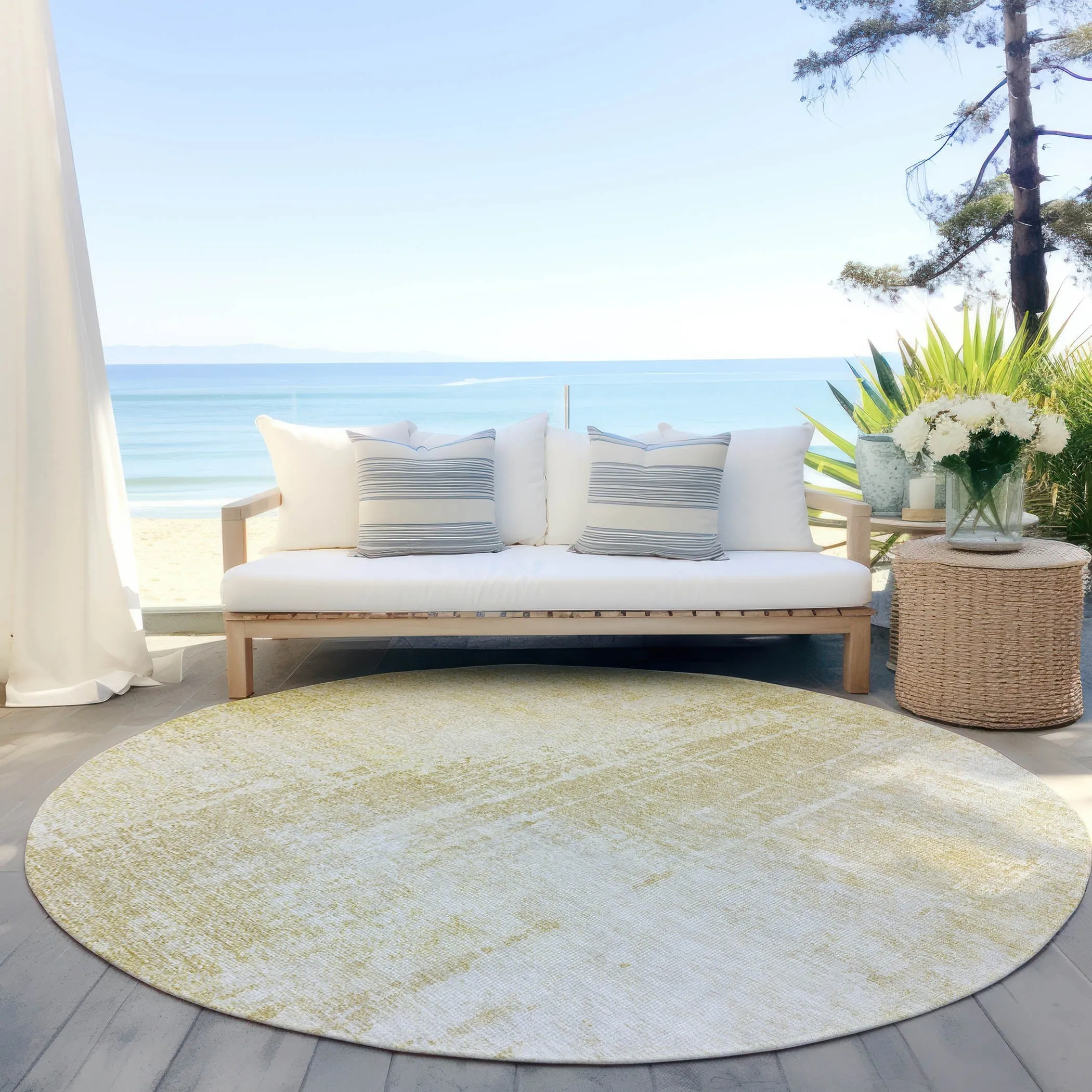 Machine Washable Indoor/ Outdoor Chantille Abstract Ombre Rug
