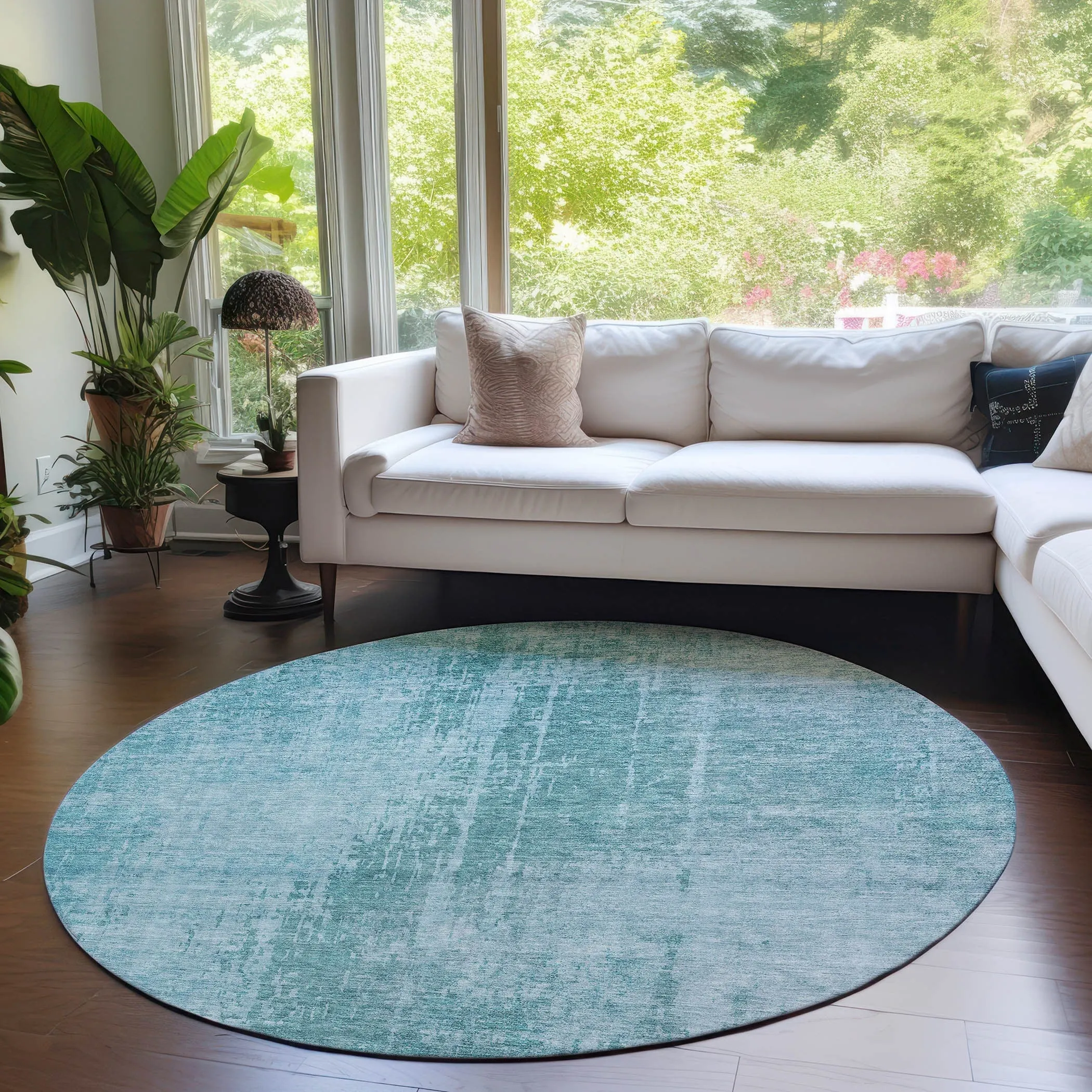 Machine Washable Indoor/ Outdoor Chantille Abstract Ombre Rug