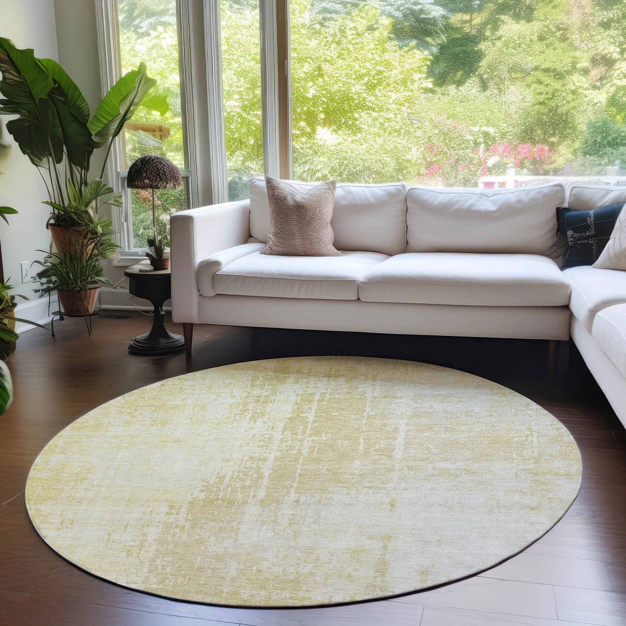 Machine Washable Indoor/ Outdoor Chantille Abstract Ombre Rug