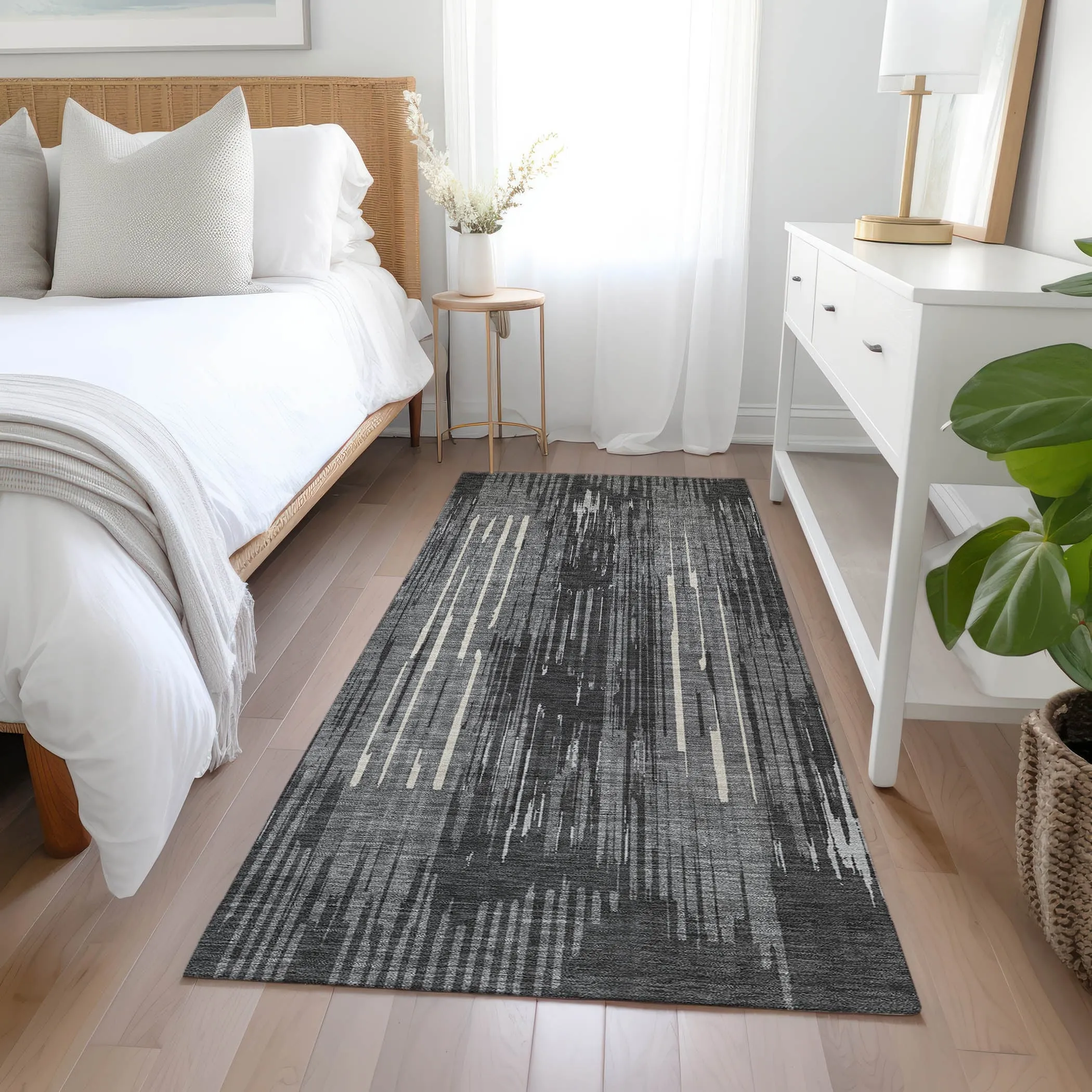 Machine Washable Indoor/ Outdoor Chantille Abstract Ombre Rug