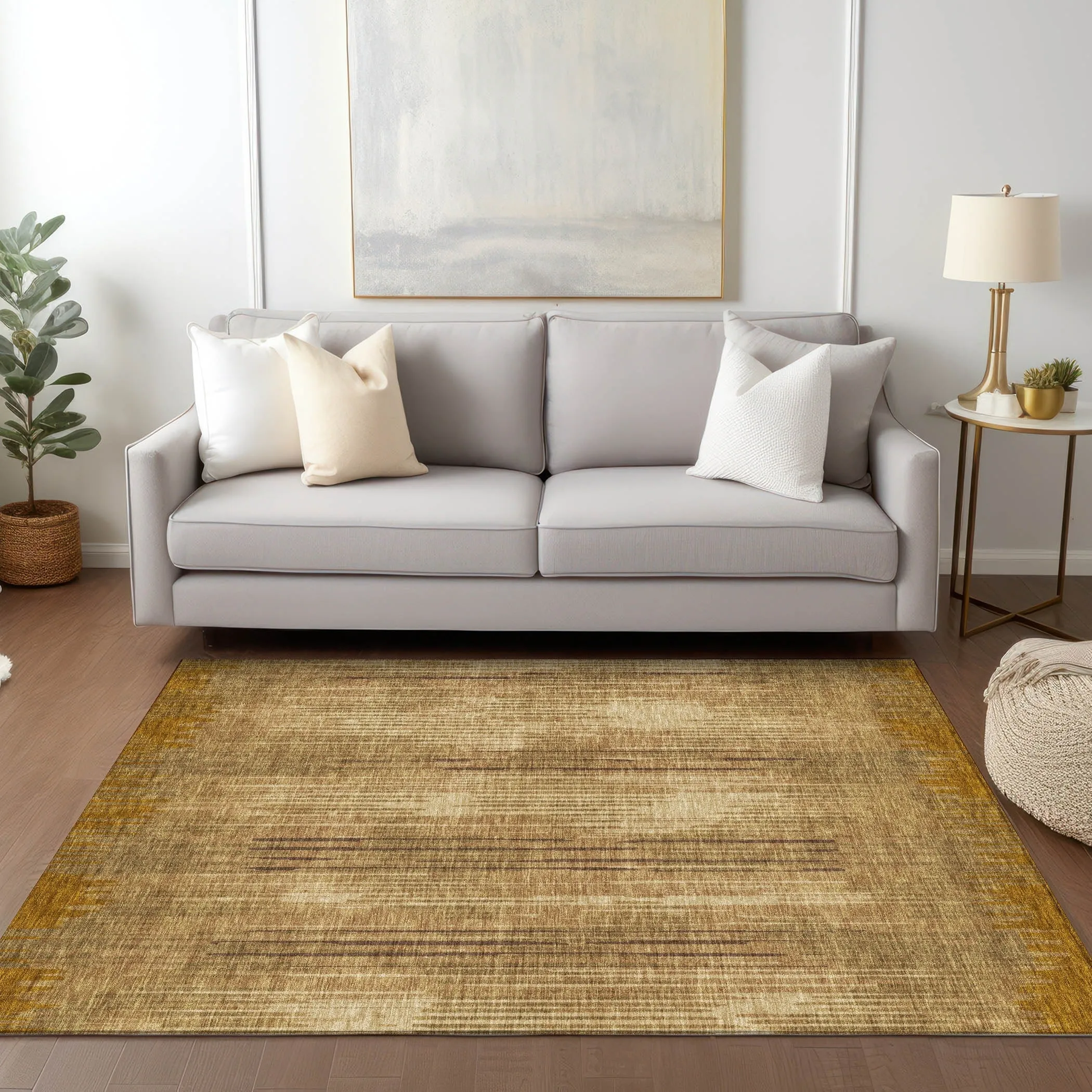 Machine Washable Indoor/ Outdoor Chantille Abstract Ombre Rug