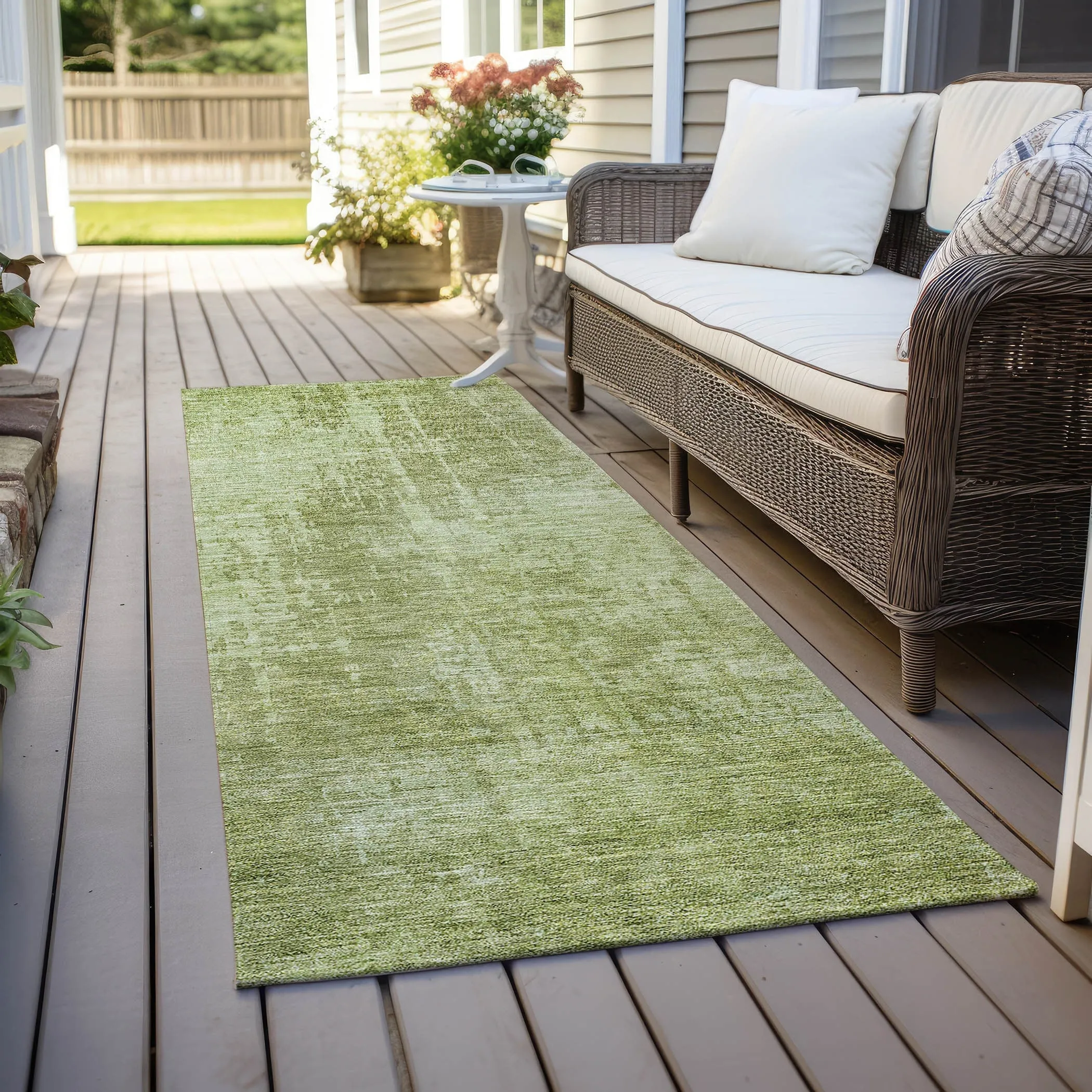 Machine Washable Indoor/ Outdoor Chantille Abstract Ombre Rug