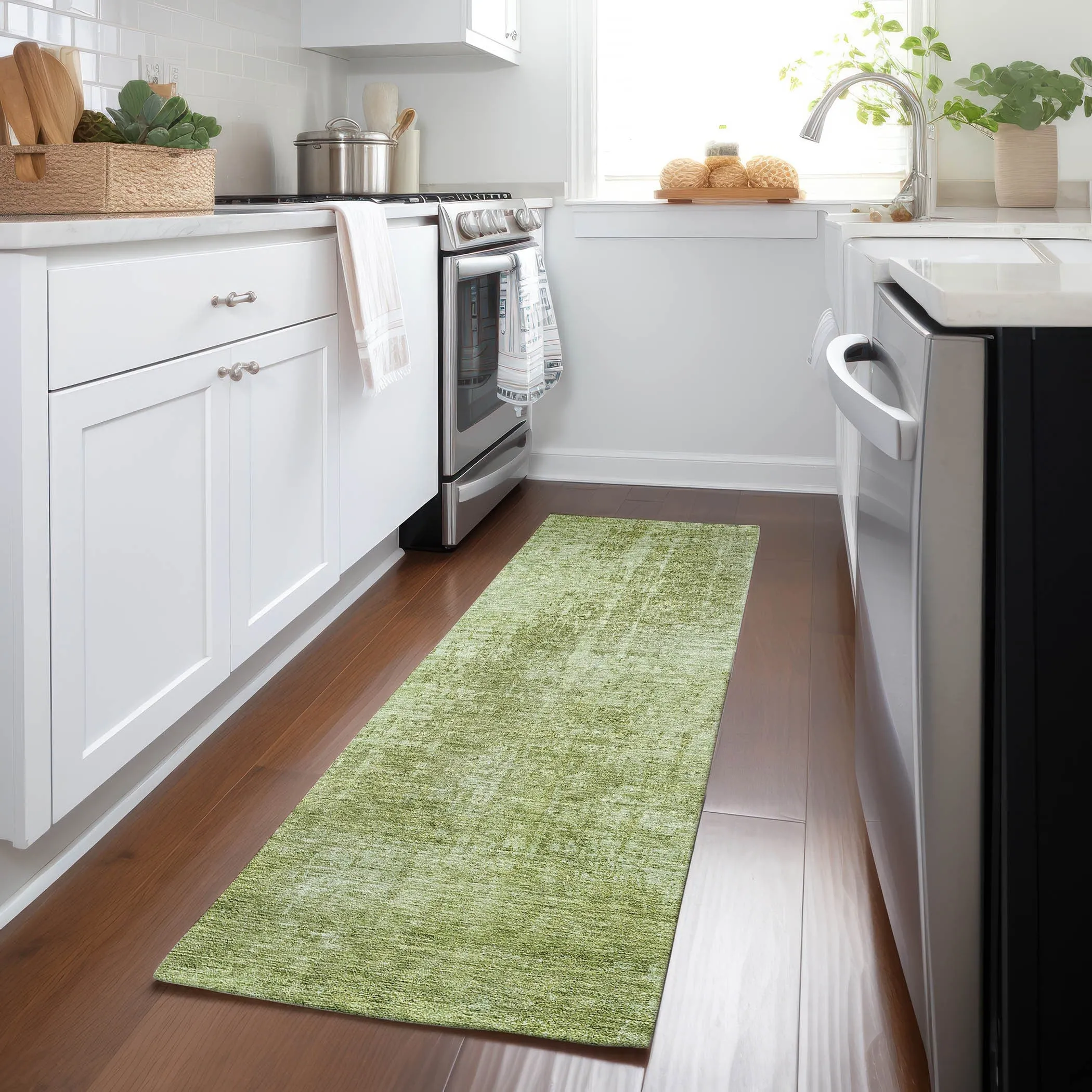 Machine Washable Indoor/ Outdoor Chantille Abstract Ombre Rug