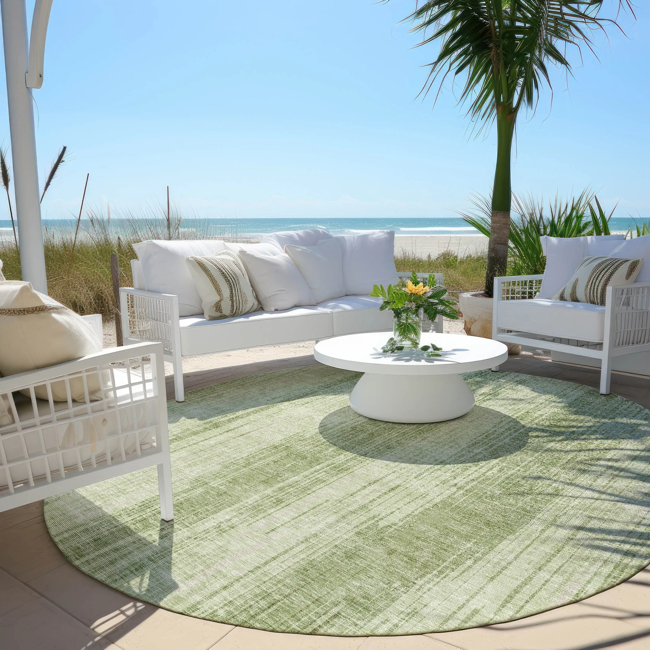 Machine Washable Indoor/ Outdoor Chantille Abstract Ombre Rug