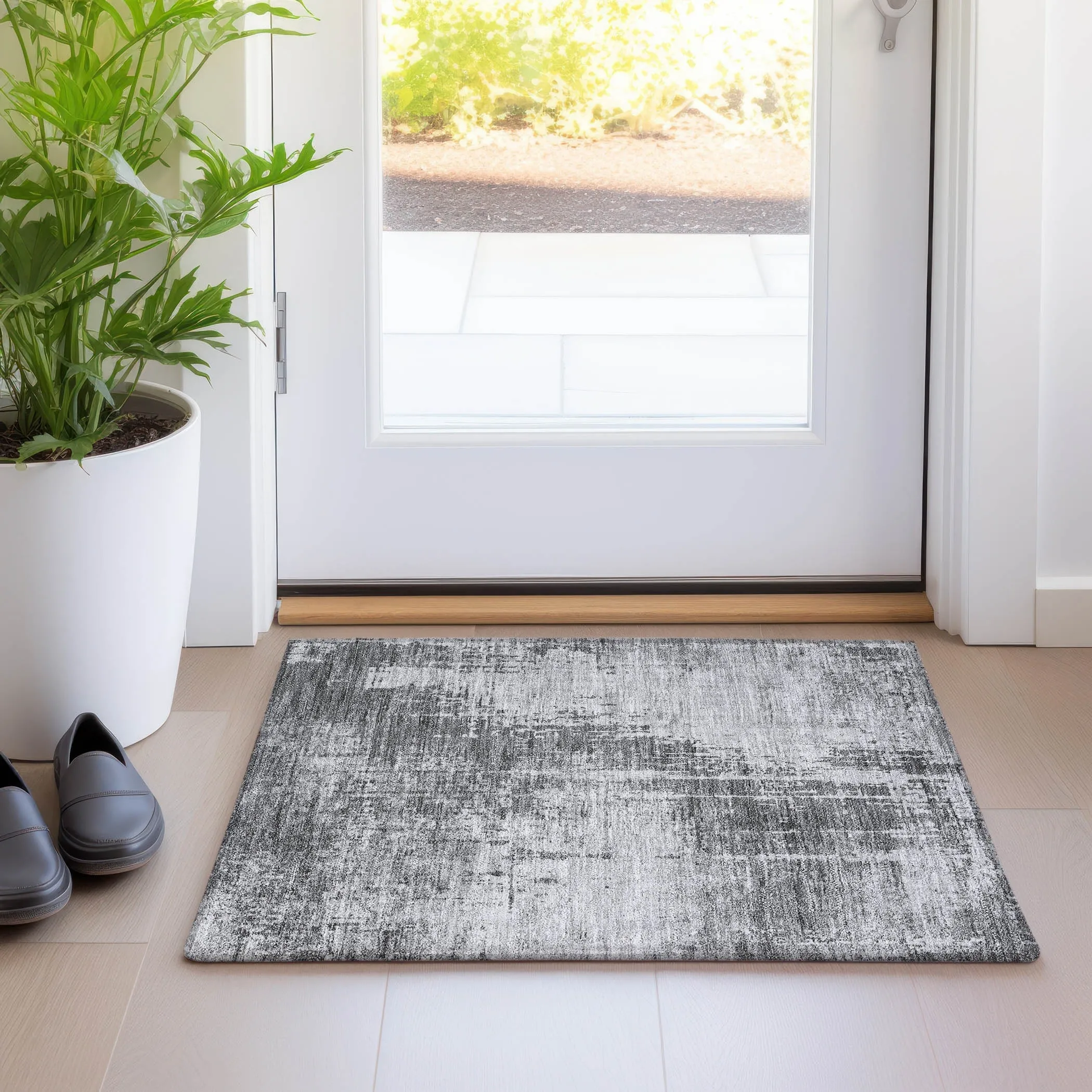 Machine Washable Indoor/ Outdoor Chantille Abstract Ombre Rug