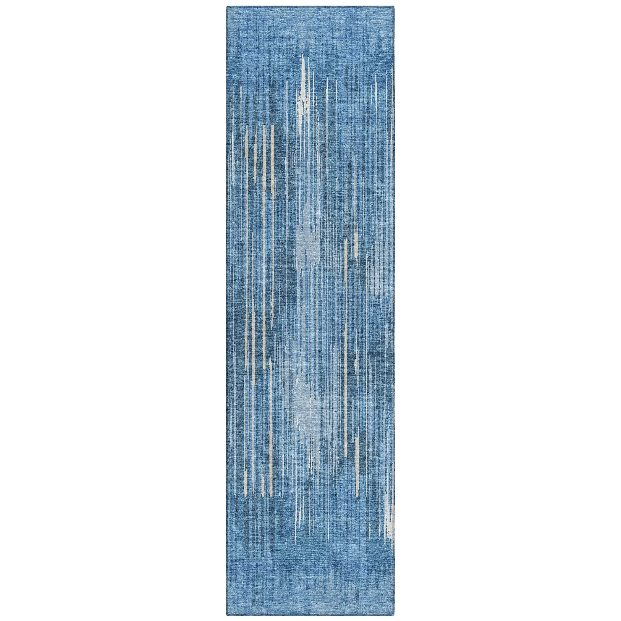 Machine Washable Indoor/ Outdoor Chantille Abstract Ombre Rug