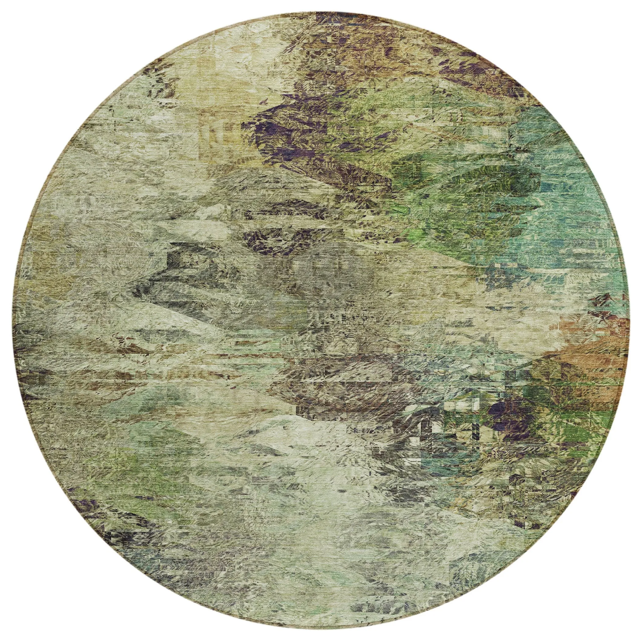 Machine Washable Indoor/ Outdoor Chantille Abstract Watercolor Rug