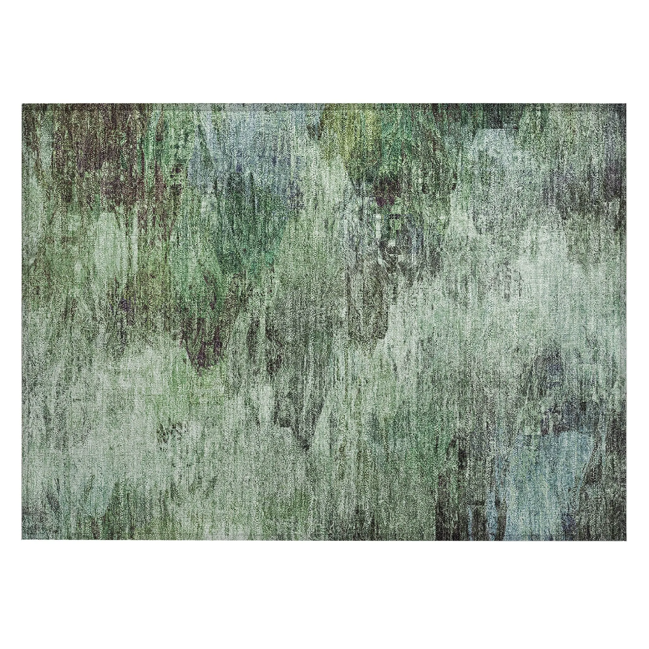 Machine Washable Indoor/ Outdoor Chantille Abstract Watercolor Rug