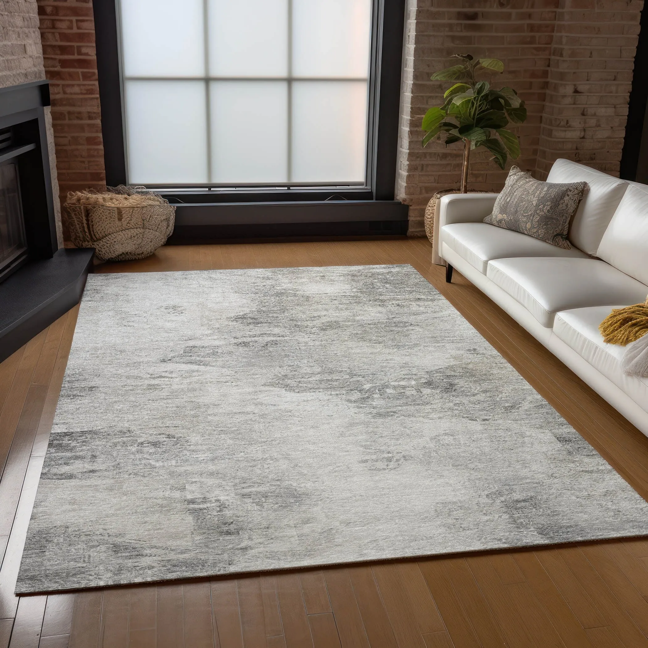 Machine Washable Indoor/ Outdoor Chantille Abstract Watercolor Rug
