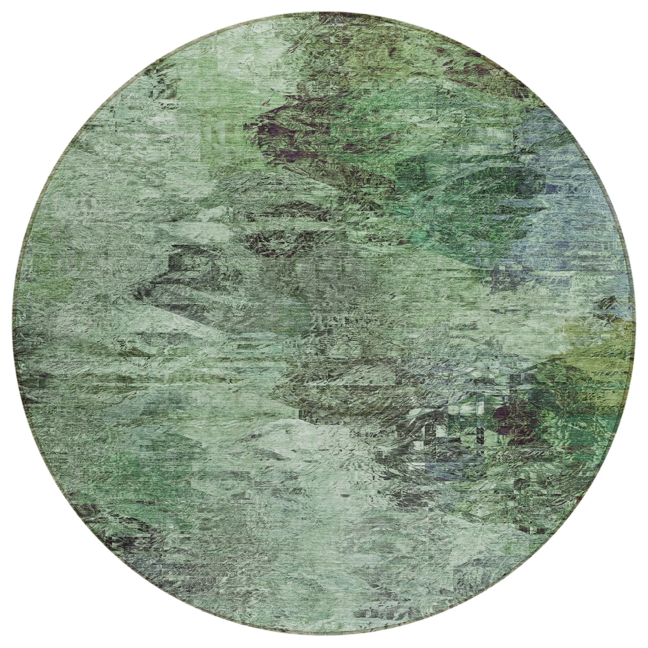 Machine Washable Indoor/ Outdoor Chantille Abstract Watercolor Rug