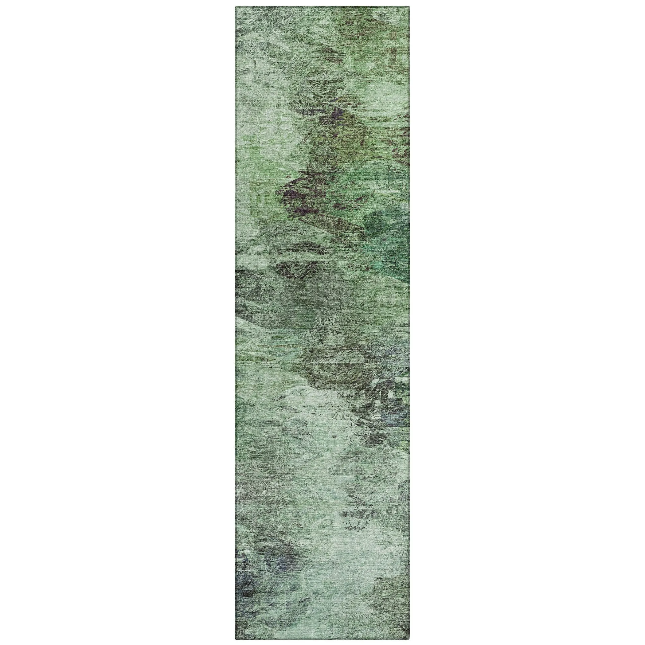 Machine Washable Indoor/ Outdoor Chantille Abstract Watercolor Rug