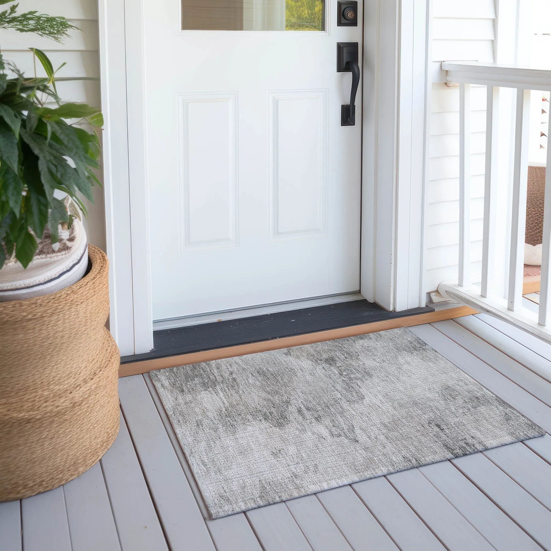 Machine Washable Indoor/ Outdoor Chantille Abstract Watercolor Rug