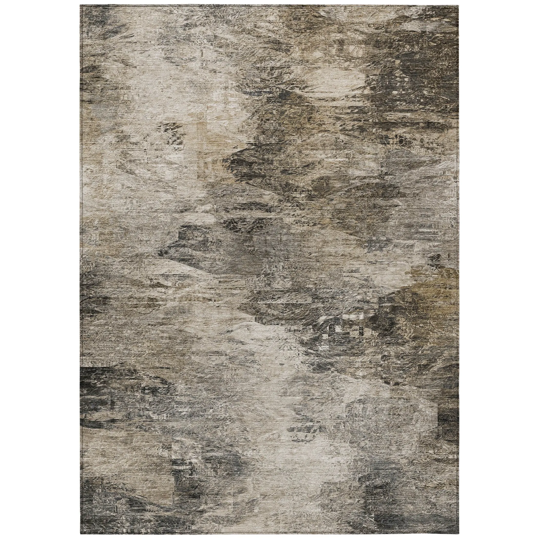 Machine Washable Indoor/ Outdoor Chantille Abstract Watercolor Rug