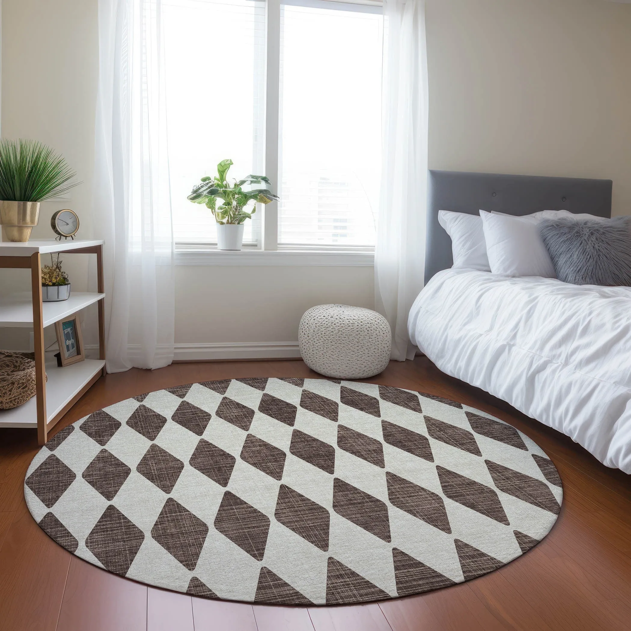 Machine Washable Indoor/ Outdoor Chantille Argyle Rug