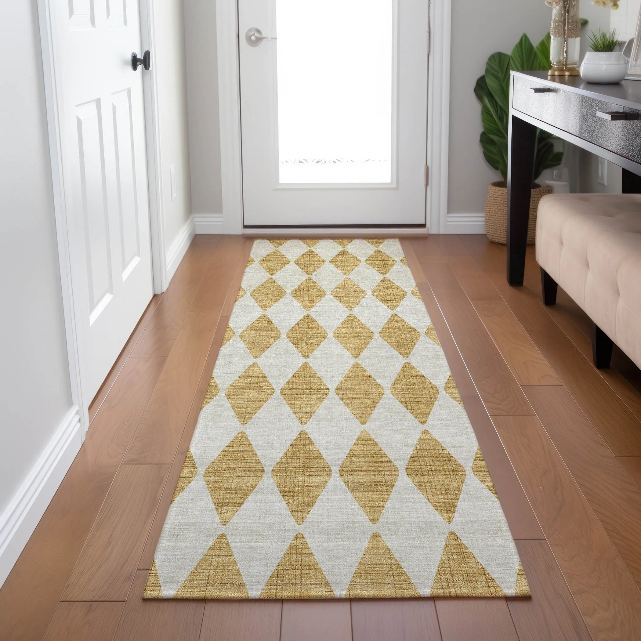 Machine Washable Indoor/ Outdoor Chantille Argyle Rug
