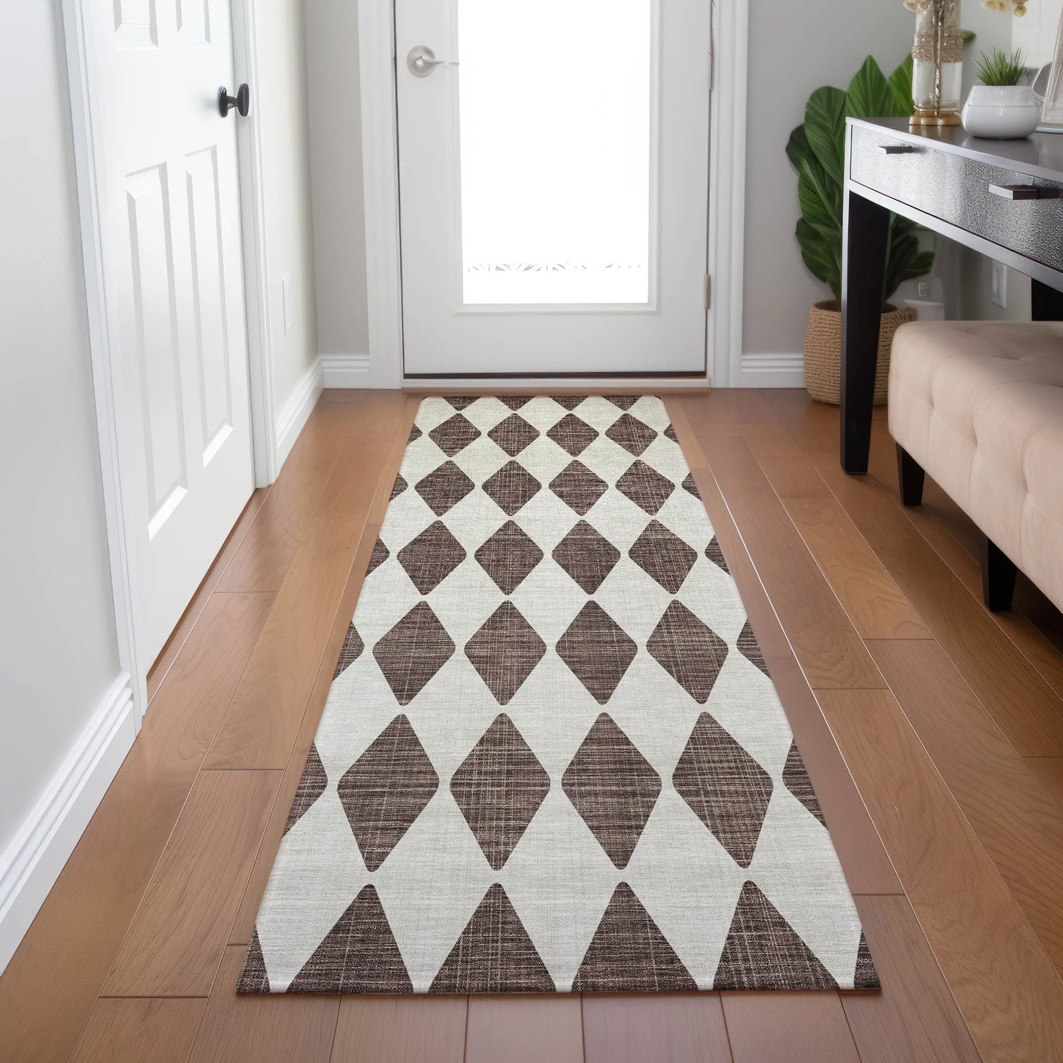 Machine Washable Indoor/ Outdoor Chantille Argyle Rug