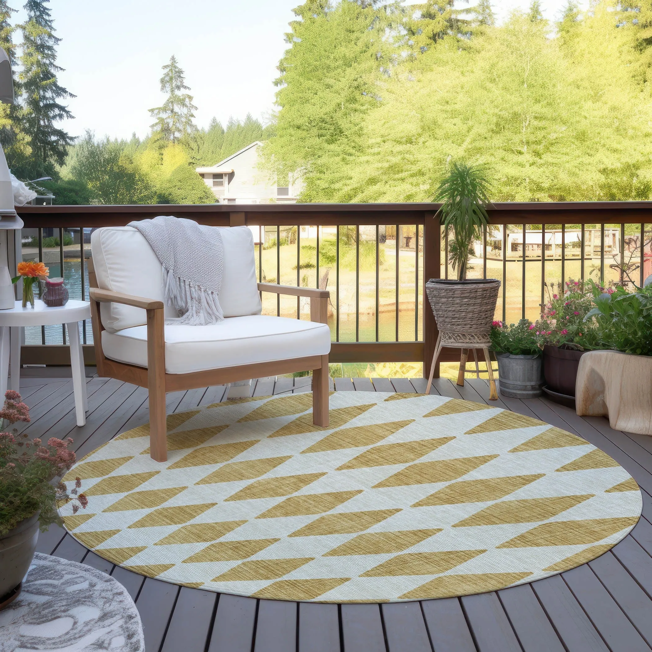 Machine Washable Indoor/ Outdoor Chantille Argyle Rug