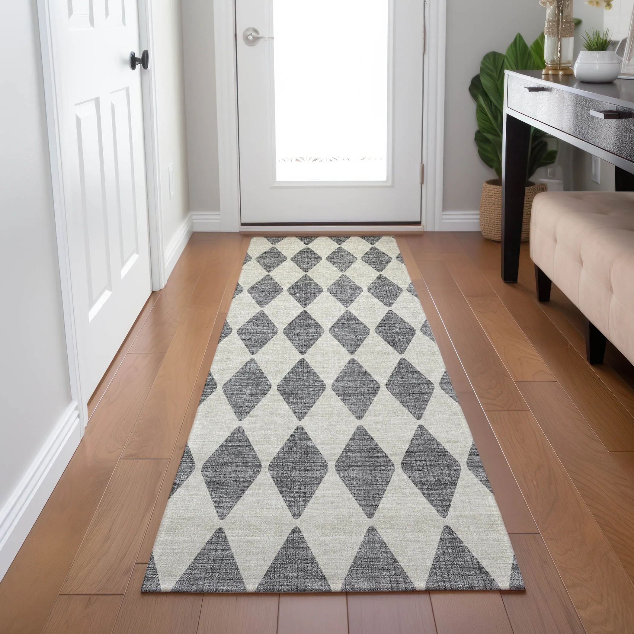 Machine Washable Indoor/ Outdoor Chantille Argyle Rug
