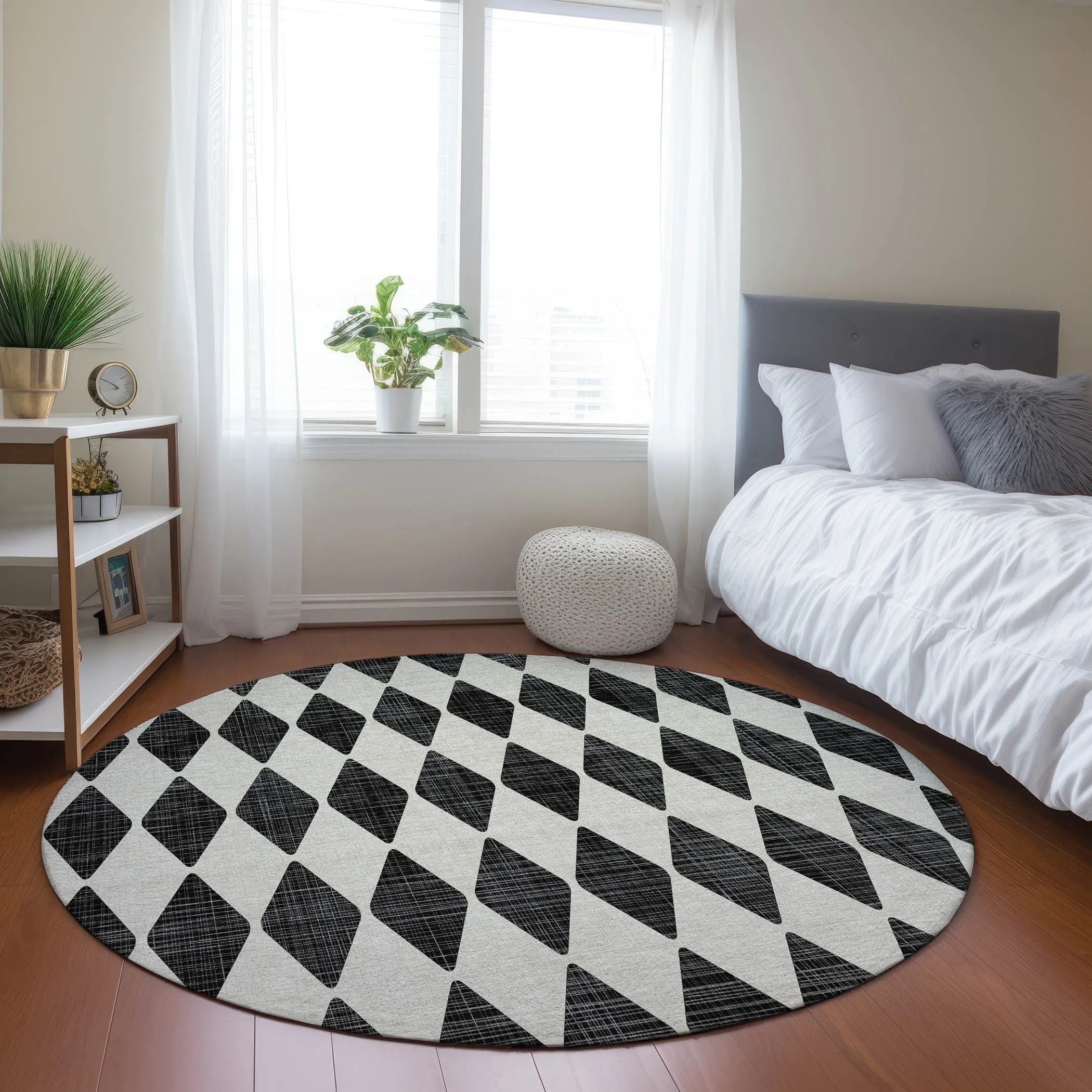 Machine Washable Indoor/ Outdoor Chantille Argyle Rug